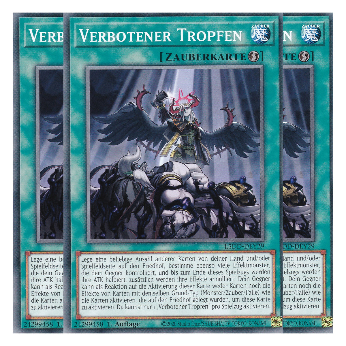 Verbotener Tropfen - L5DD-DEY29 - Common - Deutsch - 1. Auflage - Legendary 5D's Decks - Playset (3 Kopien) - Yu-Gi-Oh!