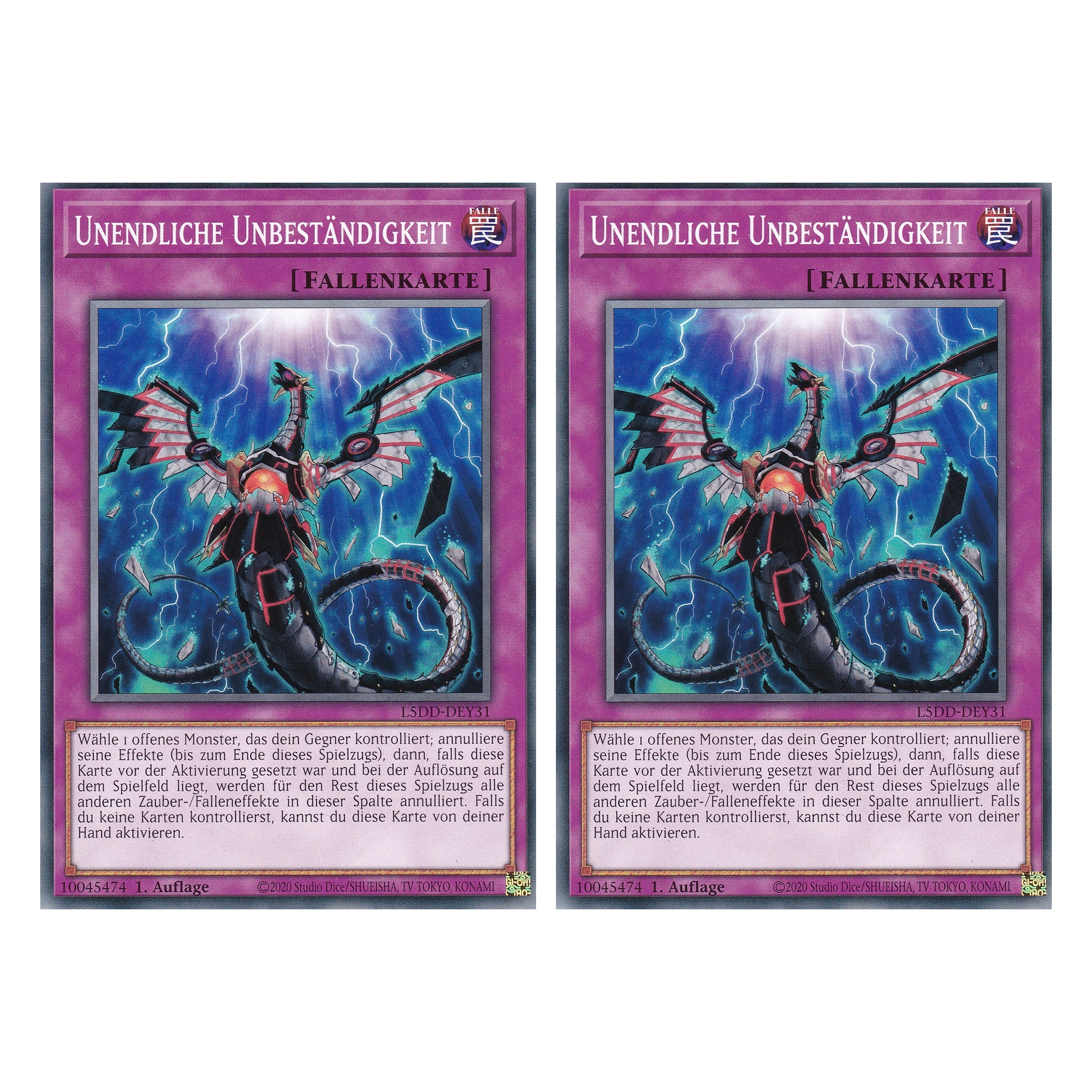 Unendliche Unbeständigkeit - L5DD-DEY31 - Common - Deutsch - 1. Auflage - Legendary 5D's Decks - Duo Set (2 Stück) - Yu-Gi-Oh!