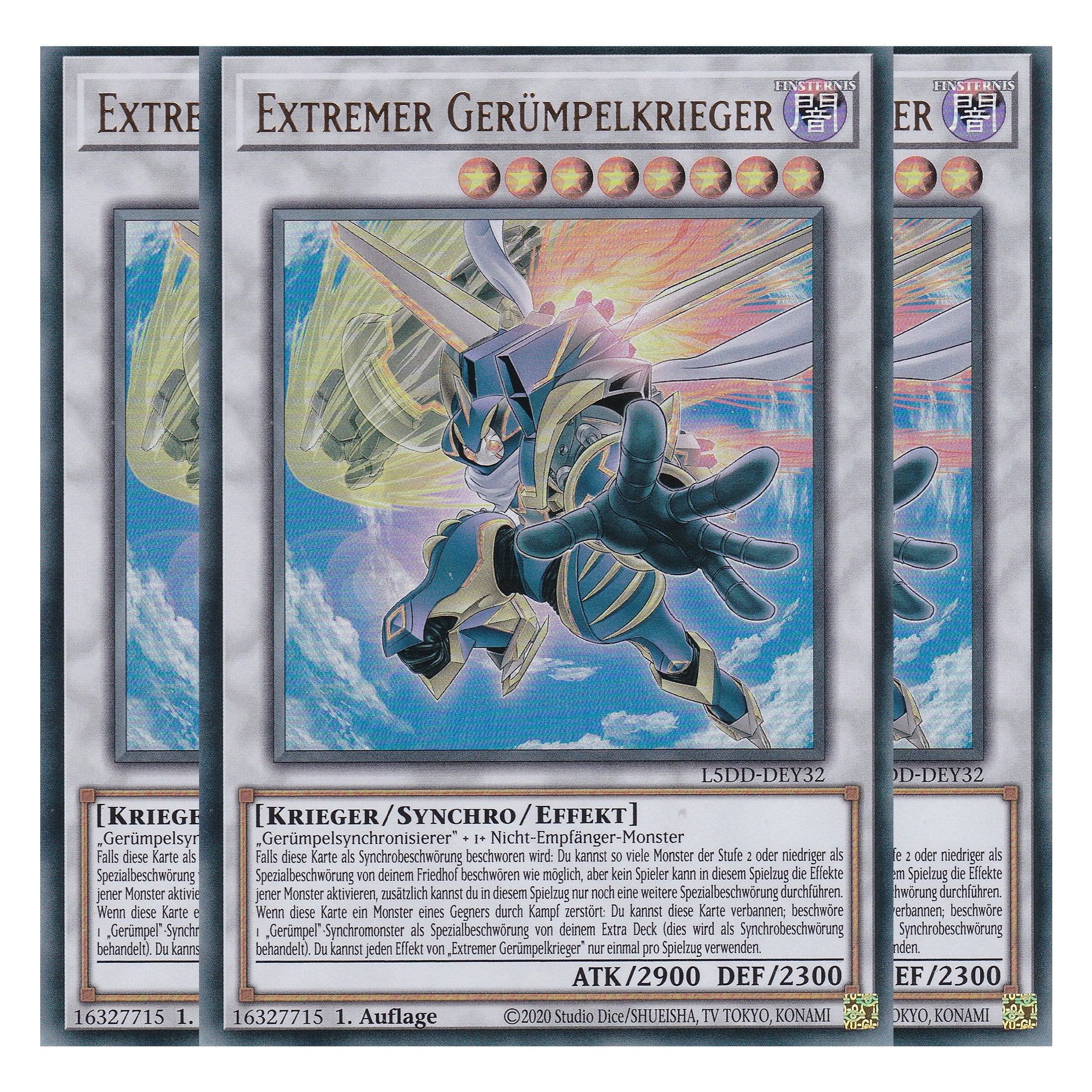 Extremer Gerümpelkrieger - L5DD-DEY32 - Ultra Rare - Deutsch - 1. Auflage - Legendary 5D's Decks - Playset (3 Kopien) - Yu-Gi-Oh!