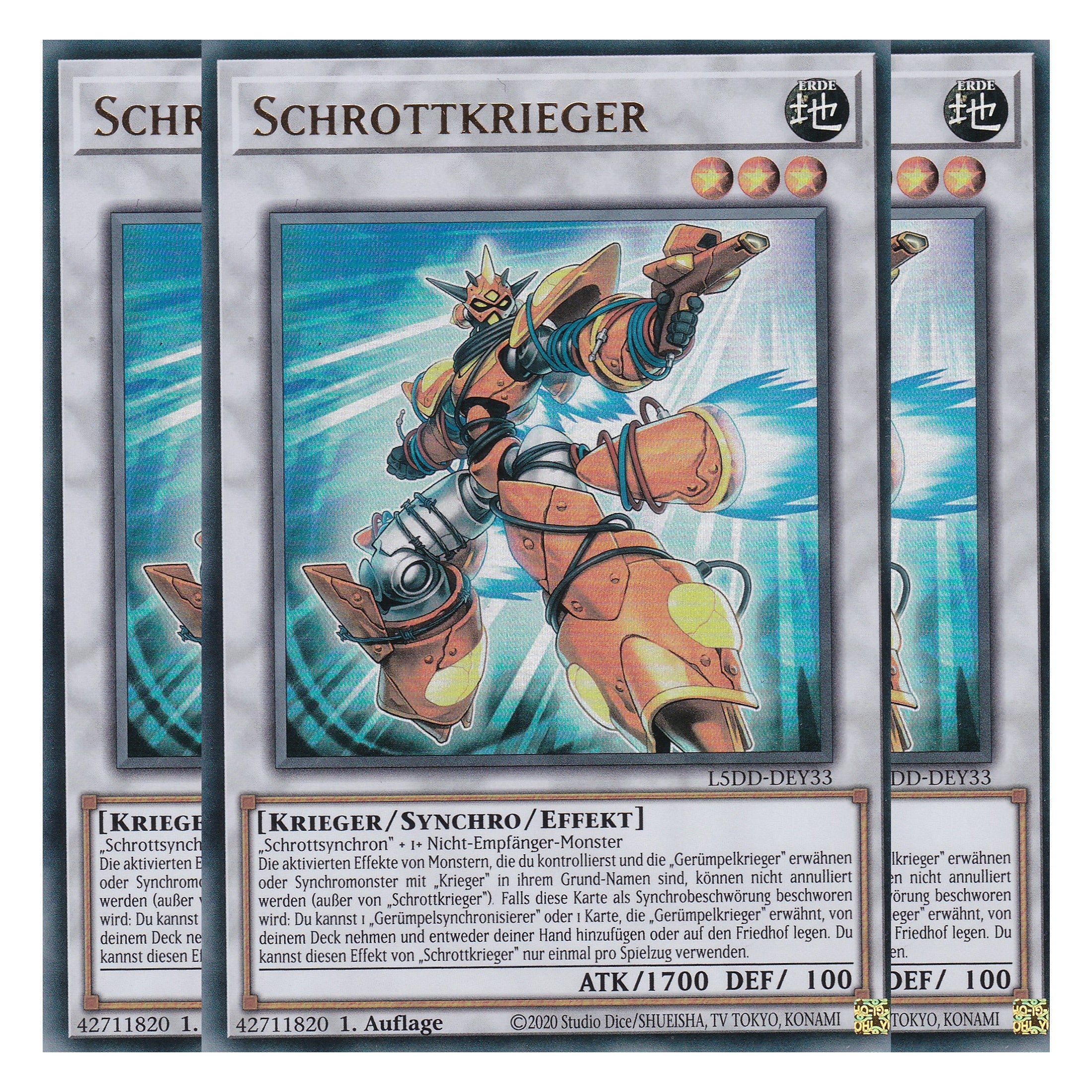 Schrottkrieger - L5DD-DEY33 - Ultra Rare - Deutsch - 1. Auflage - Legendary 5D's Decks - Playset (3 Kopien)