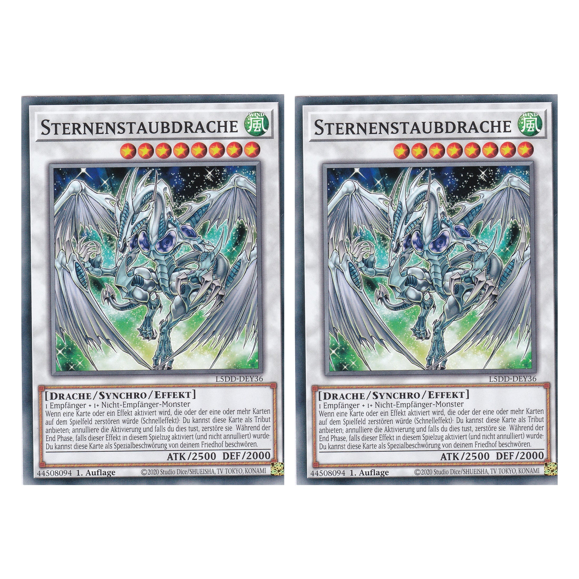 Sternenstaubdrache - L5DD-DEY36 - Common - Deutsch - 1. Auflage - Legendary 5D's Decks - Duo Set (2 Stück) - Yu-Gi-Oh!