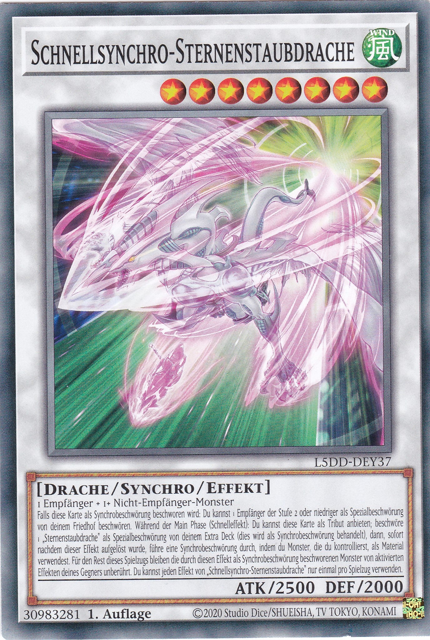 Schnellsynchro-Sternenstaubdrache – L5DD-Y37 – Common – DE – 1. Auflage – Legendary 5D's Decks