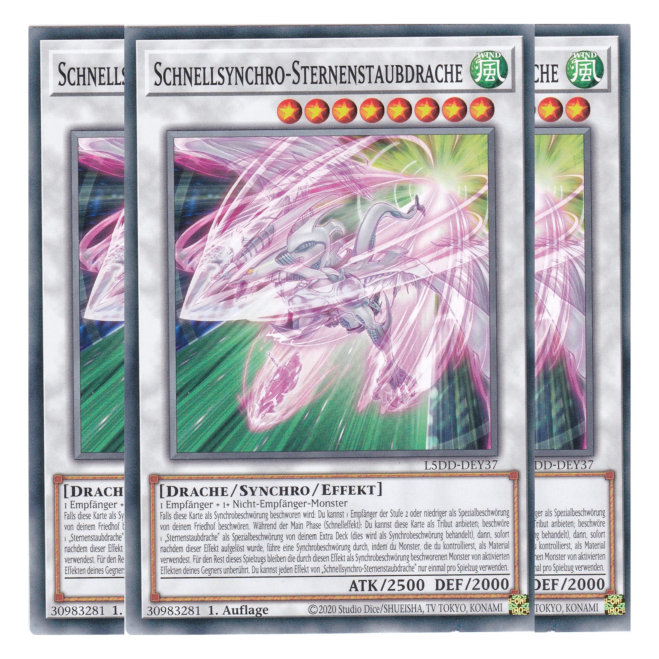 Schnellsynchro-Sternenstaubdrache - L5DD-DEY37 - Common - Deutsch - 1. Auflage - Legendary 5D's Decks - Playset (3 Kopien)
