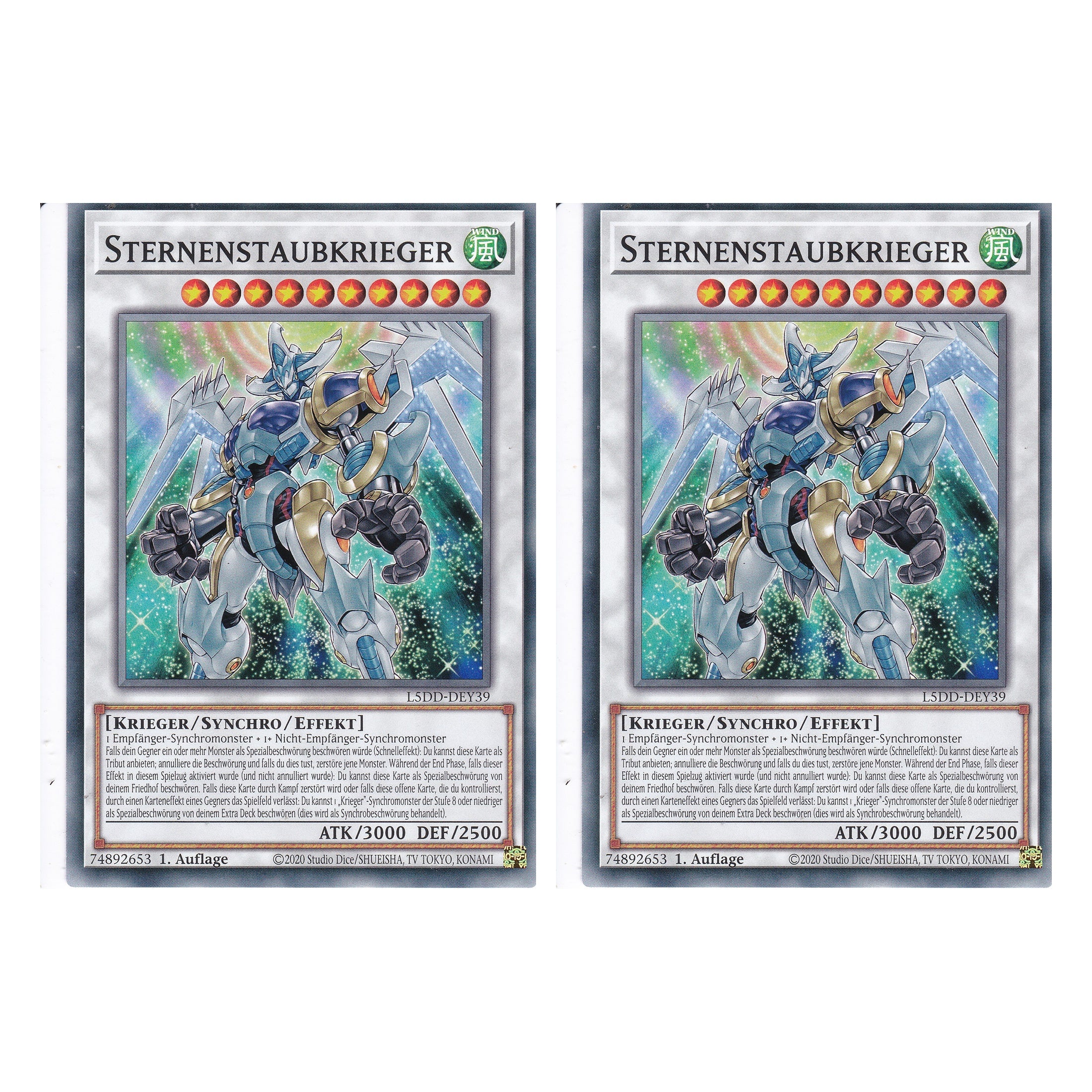 Sternenstaubkrieger - L5DD-DEY39 - Common - Deutsch - 1. Auflage - Legendary 5D's Decks - Duo Set (2 Stück) - Yu-Gi-Oh!