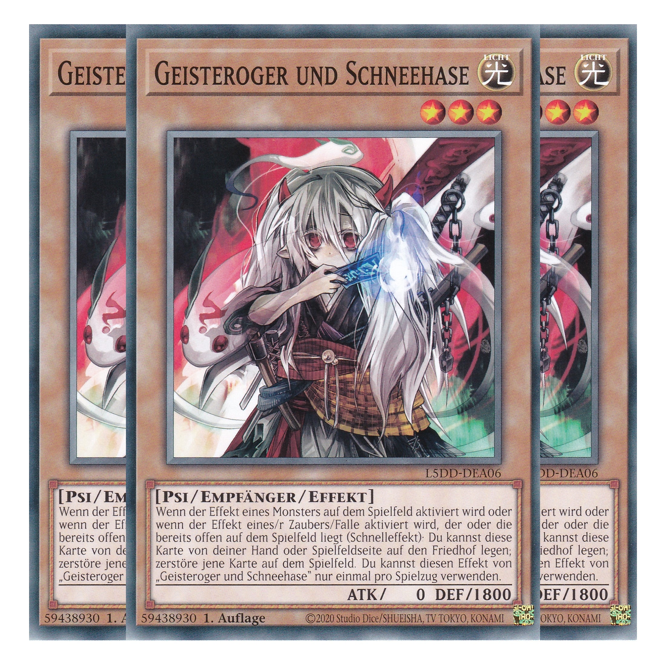 Geisteroger und Schneehase - L5DD-DEA06 - Common - Deutsch - 1. Auflage - Legendary 5D's Decks - Playset (3 Kopien) - Yu-Gi-Oh!