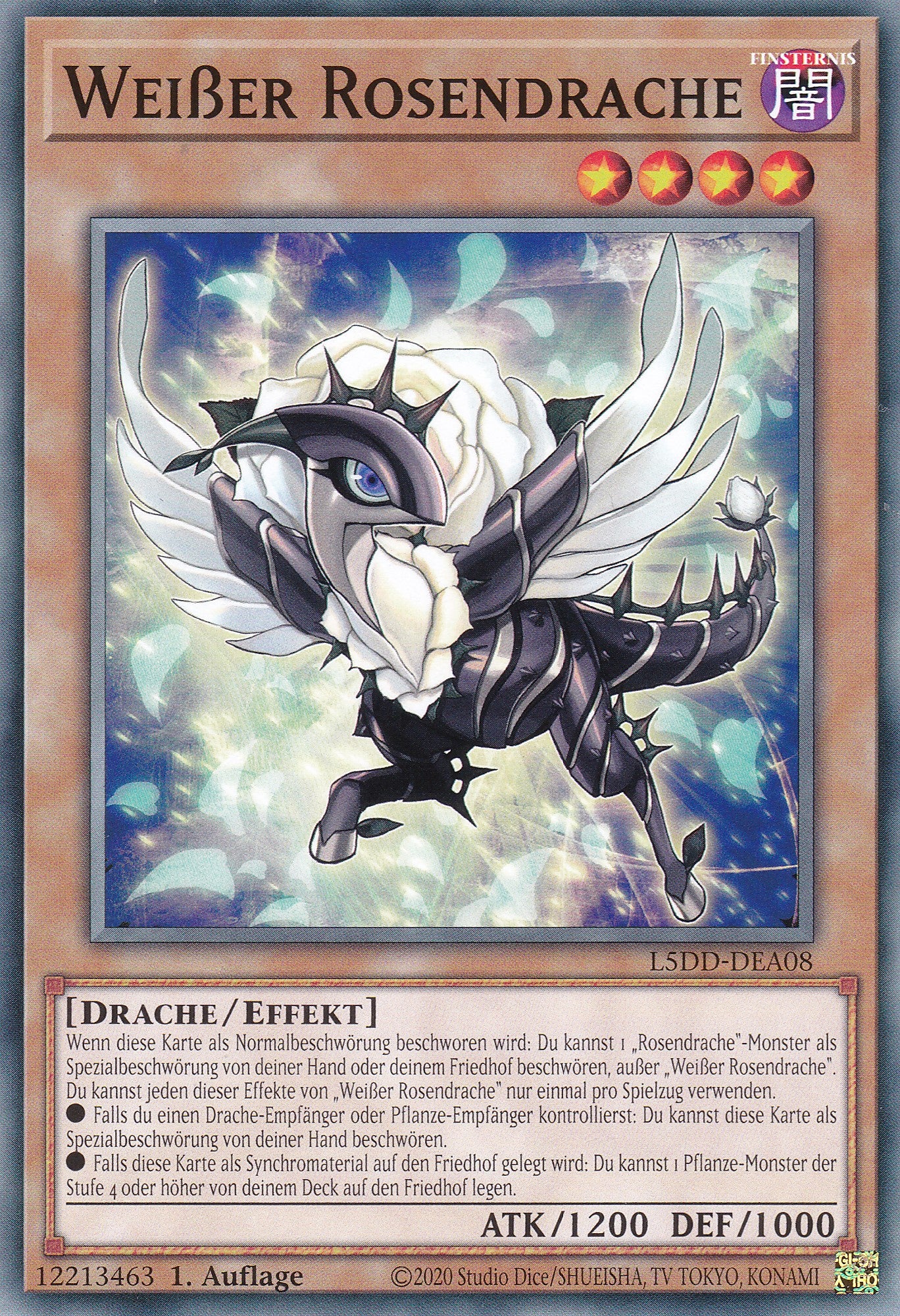 Weißer Rosendrache – L5DD-A08 – Common – DE – 1. Auflage – Legendary 5D's Decks