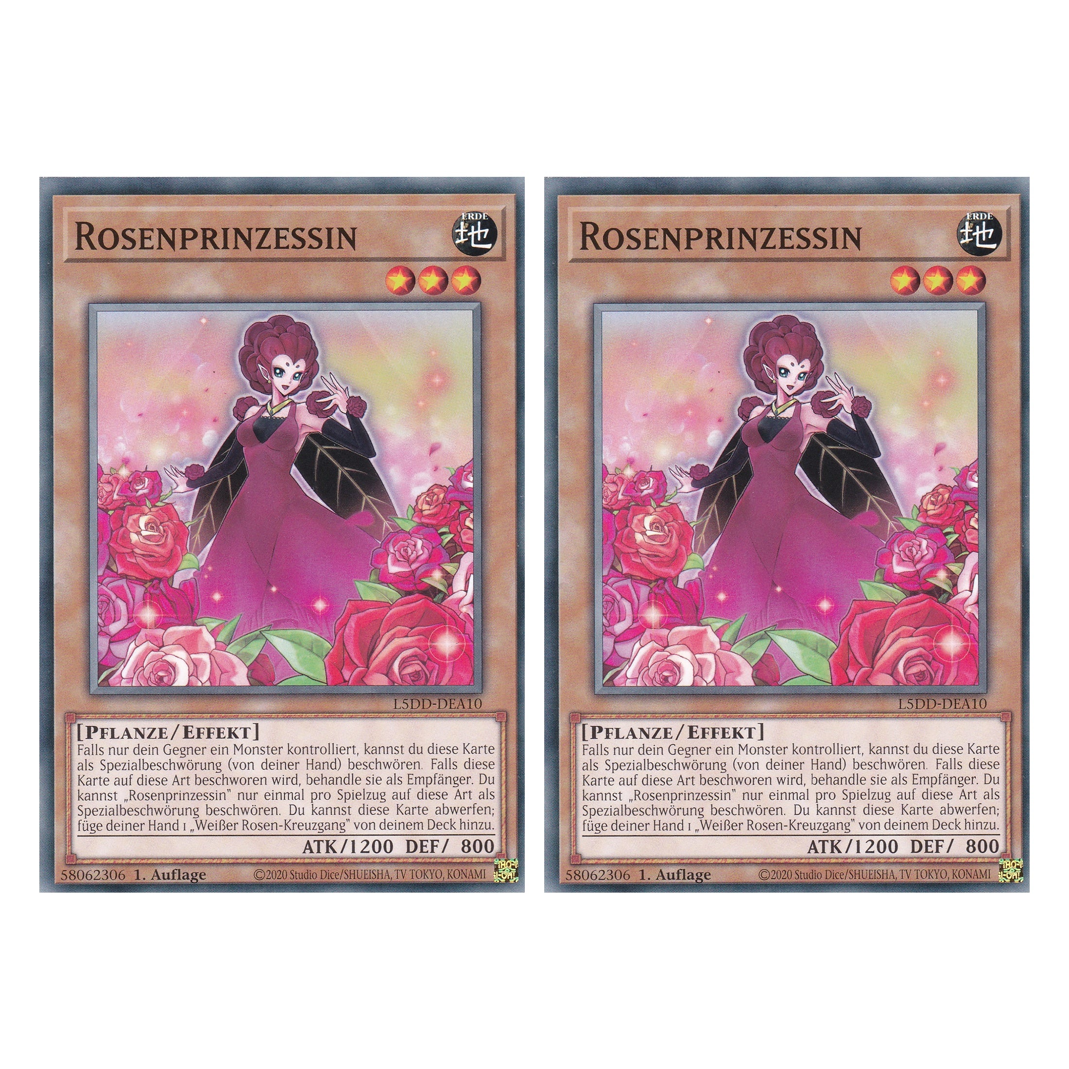 Rosenprinzessin - L5DD-DEA10 - Common - Deutsch - 1. Auflage - Legendary 5D's Decks - Duo Set (2 Stück) - Yu-Gi-Oh!