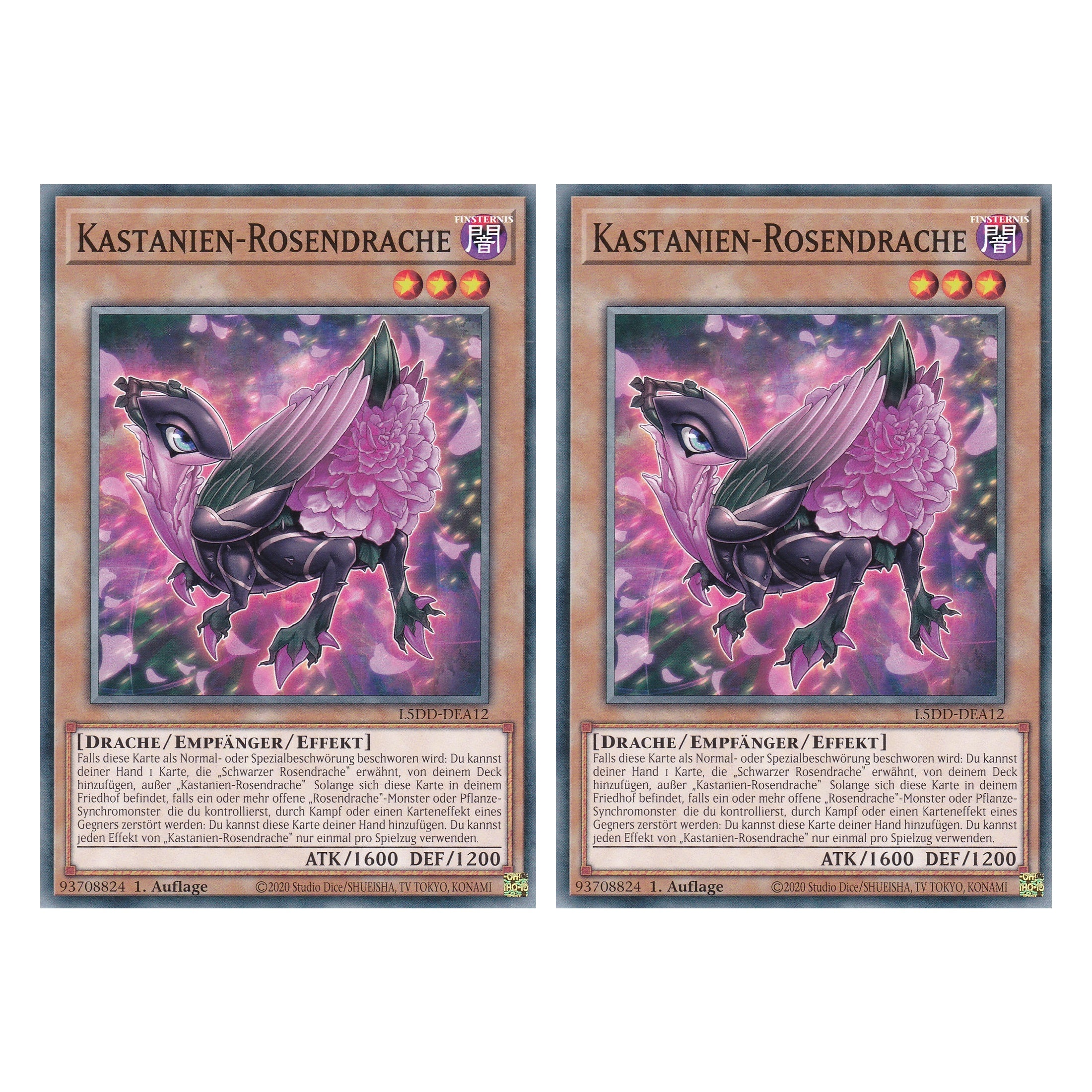 Kastanien-Rosendrache - L5DD-DEA12 - Common - Deutsch - 1. Auflage - Legendary 5D's Decks - Duo Set (2 Stück) - Yu-Gi-Oh!