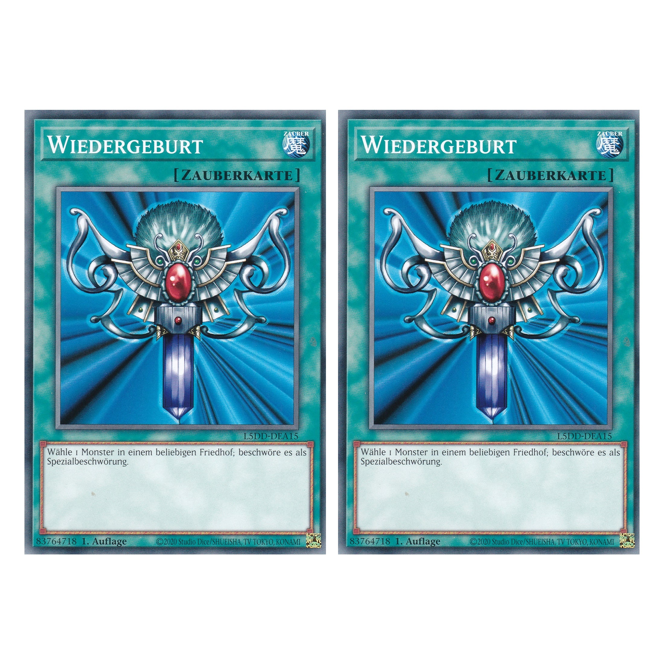 Wiedergeburt - L5DD-DEA15 - Common - Deutsch - 1. Auflage - Legendary 5D's Decks - Duo Set (2 Stück) - Yu-Gi-Oh!