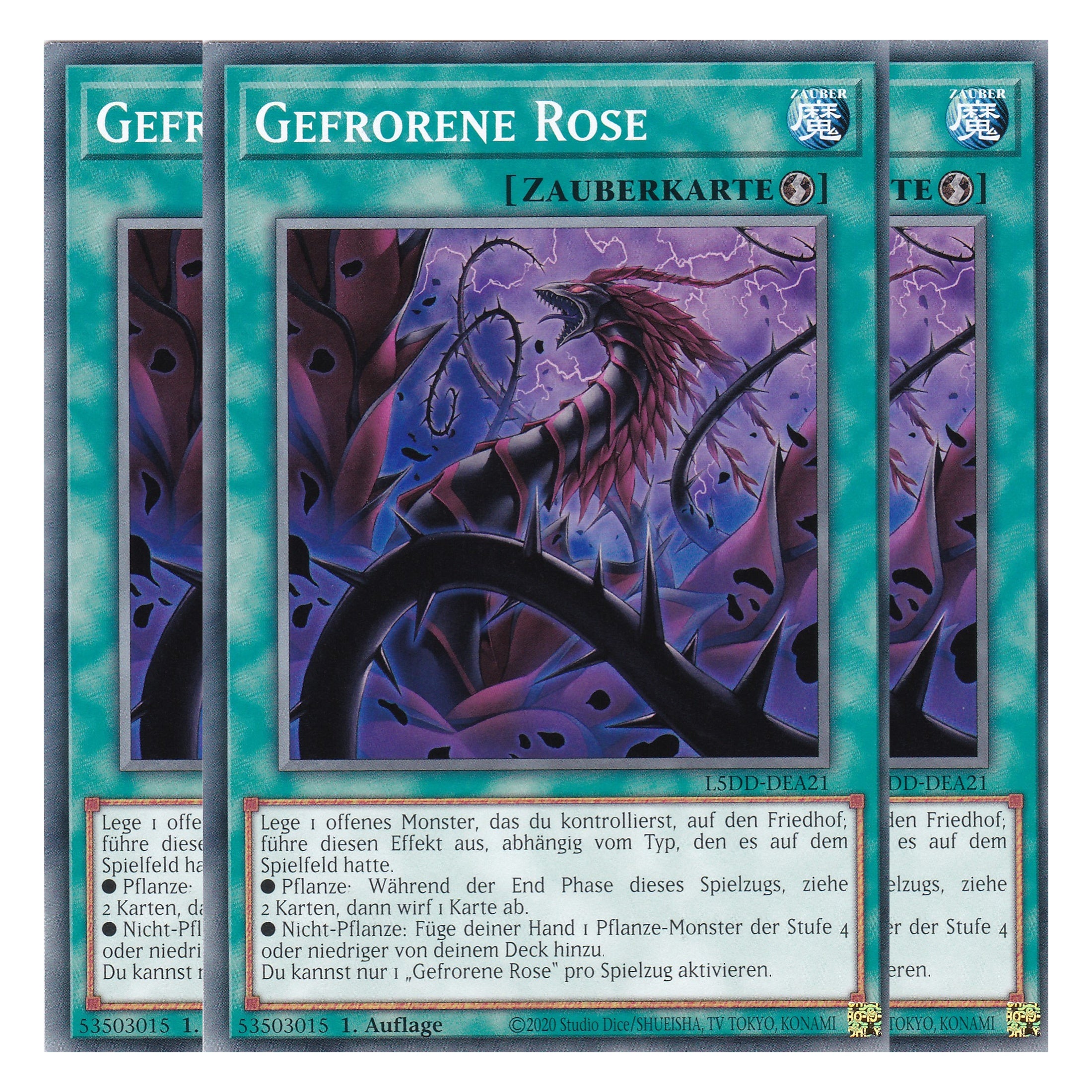 Gefrorene Rose - L5DD-DEA21 - Common - Deutsch - 1. Auflage - Legendary 5D's Decks - Playset (3 Kopien) - Yu-Gi-Oh!