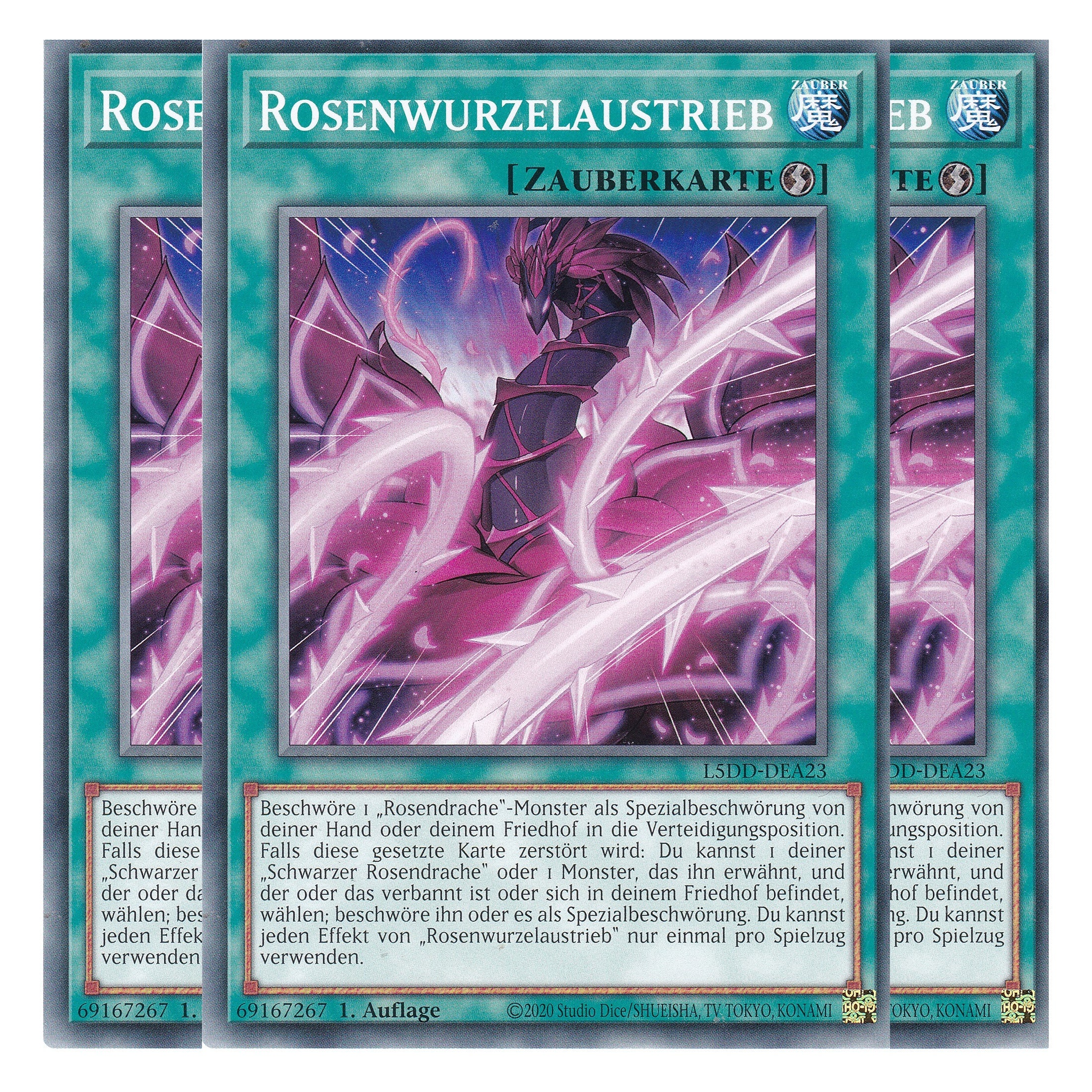 Rosenwurzelaustrieb - L5DD-DEA23 - Common - Deutsch - 1. Auflage - Legendary 5D's Decks - Playset (3 Kopien) - Yu-Gi-Oh!