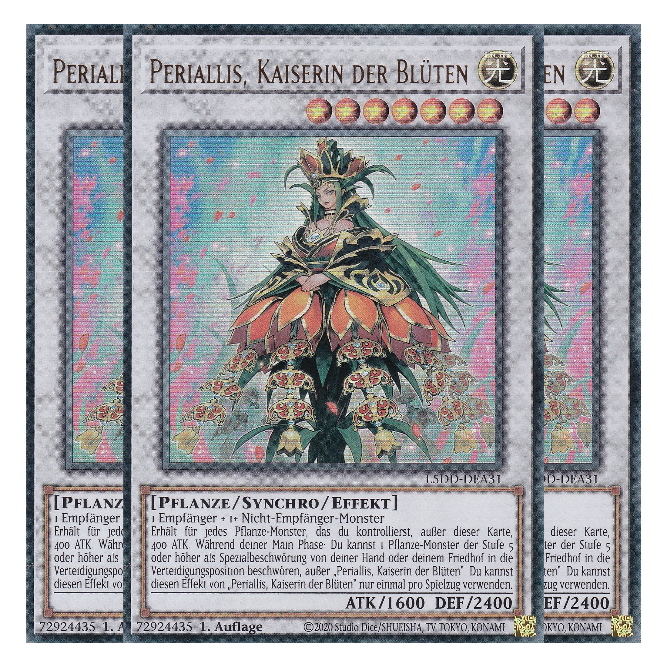 Periallis, Kaiserin der Blüten - L5DD-DEA31 - Ultra Rare - Deutsch - 1. Auflage - Legendary 5D's Decks - Playset (3 Kopien) - Yu-Gi-Oh!