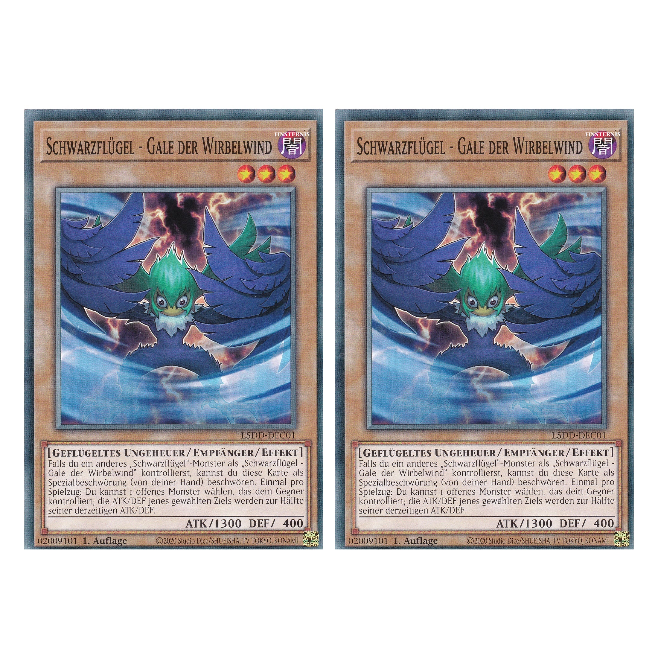 Schwarzflügel - Gale der Wirbelwind - L5DD-DEC01 - Common - Deutsch - 1. Auflage - Legendary 5D's Decks - Duo Set (2 Stück) - Yu-Gi-Oh!