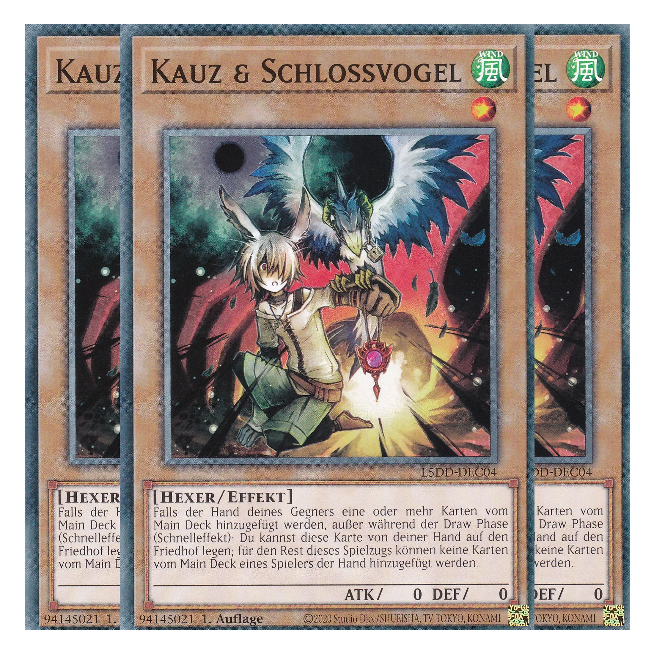 Kauz & Schlossvogel - L5DD-DEC04 - Common - Deutsch - 1. Auflage - Legendary 5D's Decks - Playset (3 Kopien)