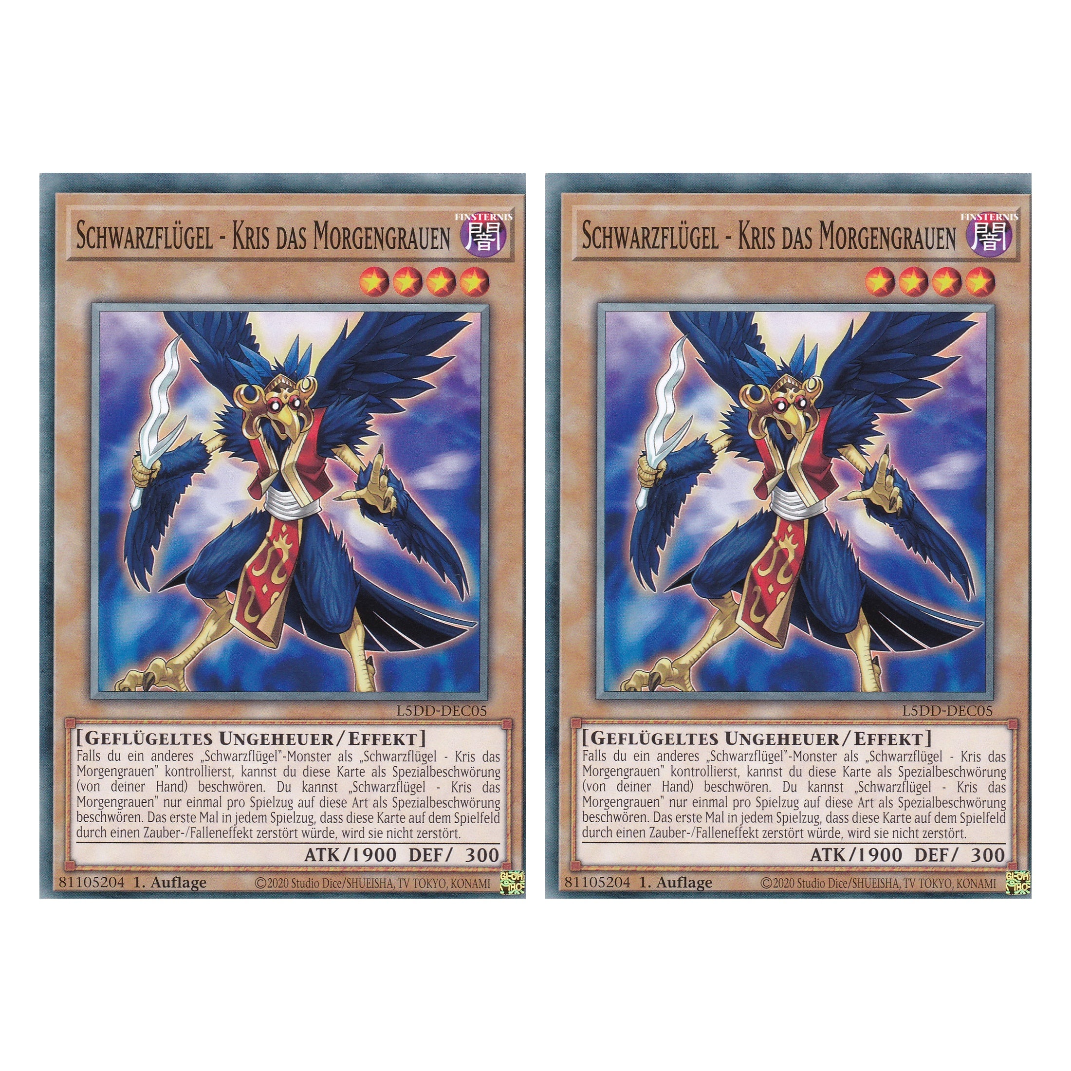Schwarzflügel - Kris das Morgengrauen - L5DD-DEC05 - Common - Deutsch - 1. Auflage - Legendary 5D's Decks - Duo Set (2 Stück) - Yu-Gi-Oh!