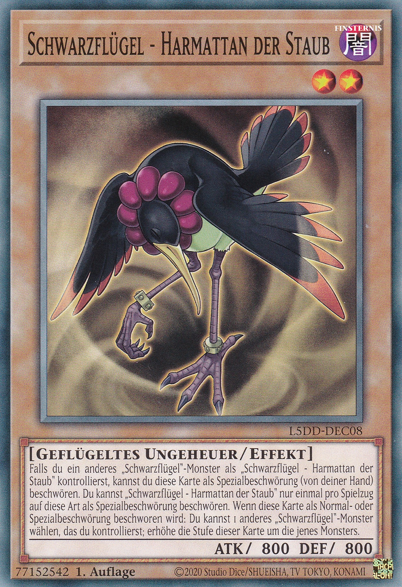 Schwarzflügel – Harmattan der Staub – L5DD-C08 – Common – DE – 1. Auflage - Legendary 5D's Decks