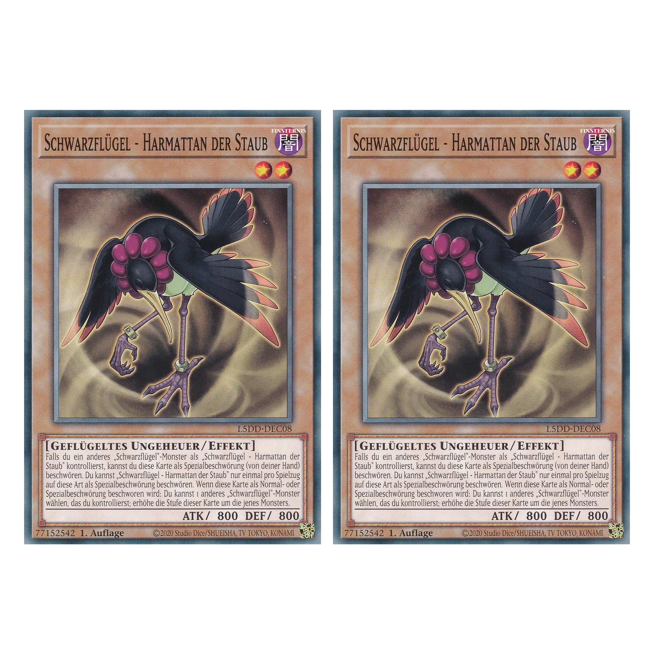 Schwarzflügel - Harmattan der Staub - L5DD-DEC08 - Common - Deutsch - 1. Auflage - Legendary 5D's Decks - Duo Set (2 Stück) - Yu-Gi-Oh!