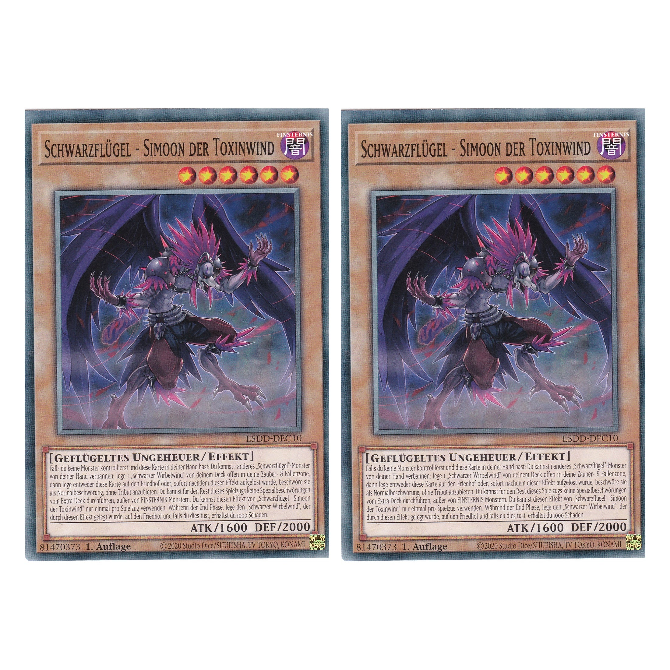 Schwarzflügel - Simoon der Toxinwind - L5DD-DEC10 - Common - Deutsch - 1. Auflage - Legendary 5D's Decks - Duo Set (2 Stück) - Yu-Gi-Oh!