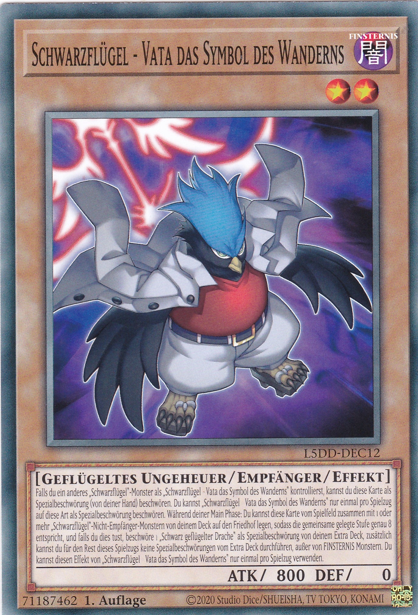 Schwarzflügel – Vata das Symbol des Wanderns – L5DD-C12 – Common – DE – 1. Auflage - Legendary 5D's Decks