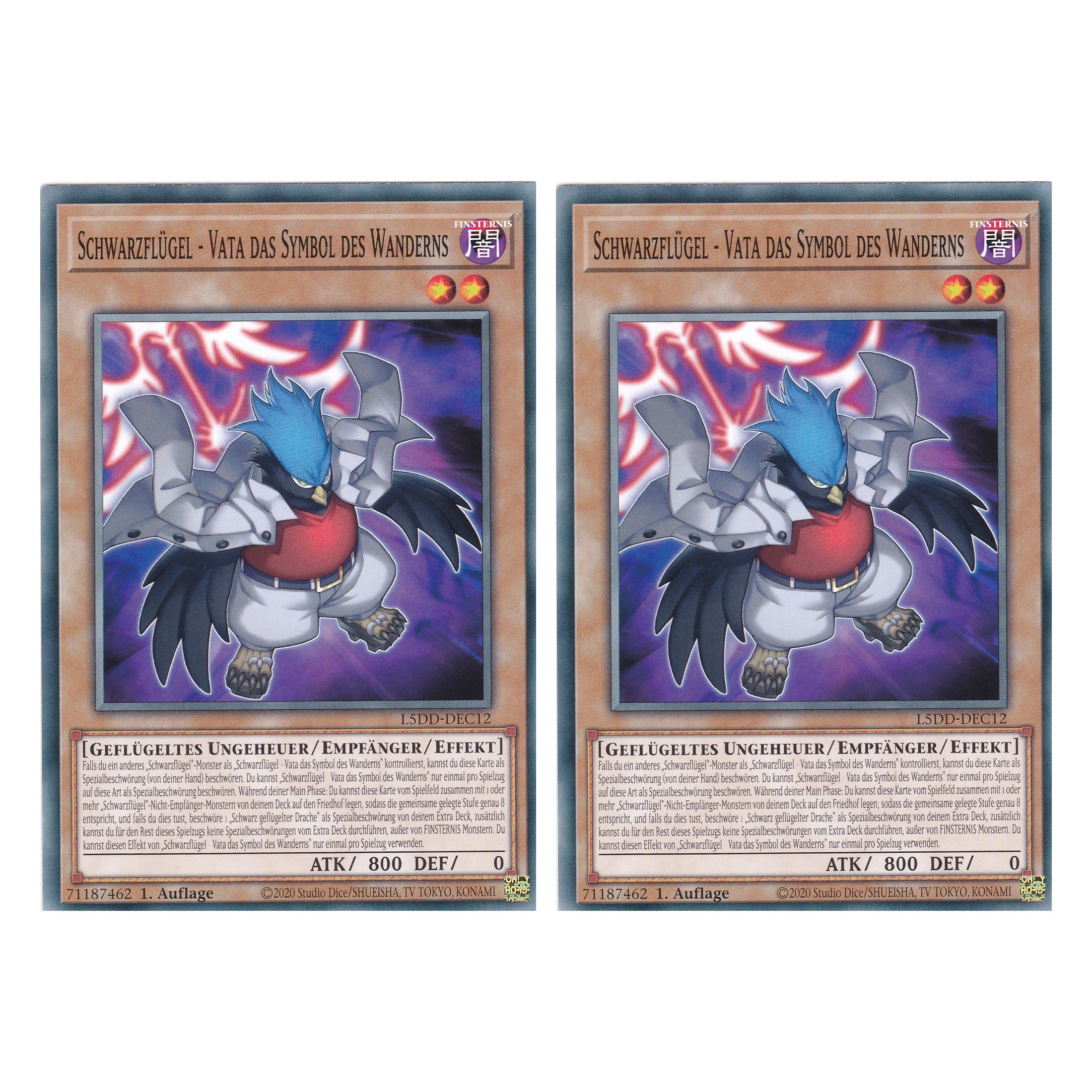 Schwarzflügel - Vata das Symbol des Wanderns - L5DD-DEC12 - Common - Deutsch - 1. Auflage - Legendary 5D's Decks - Duo Set (2 Stück) - Yu-Gi-Oh!