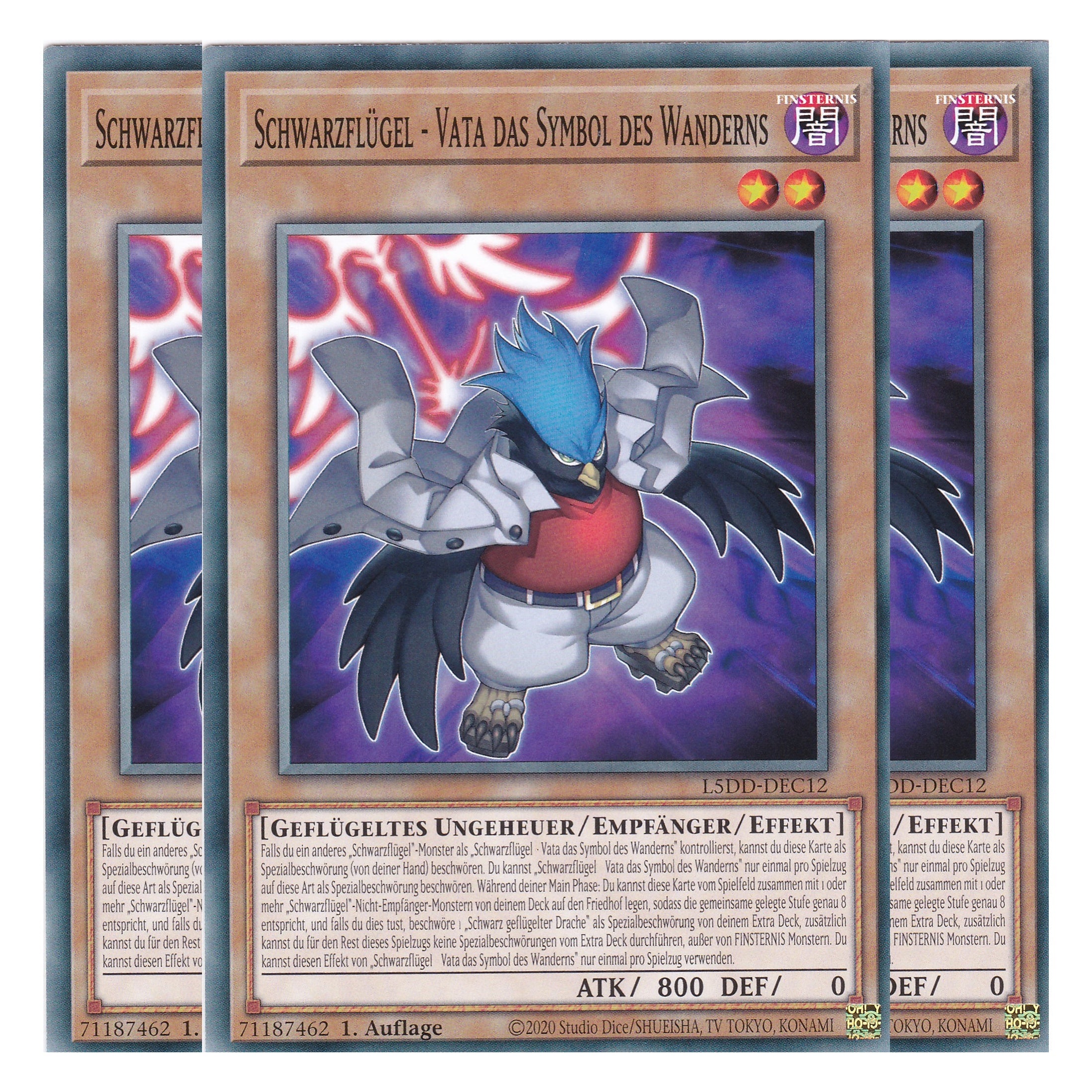 Schwarzflügel - Vata das Symbol des Wanderns - L5DD-DEC12 - Common - Deutsch - 1. Auflage - Legendary 5D's Decks - Playset (3 Kopien)