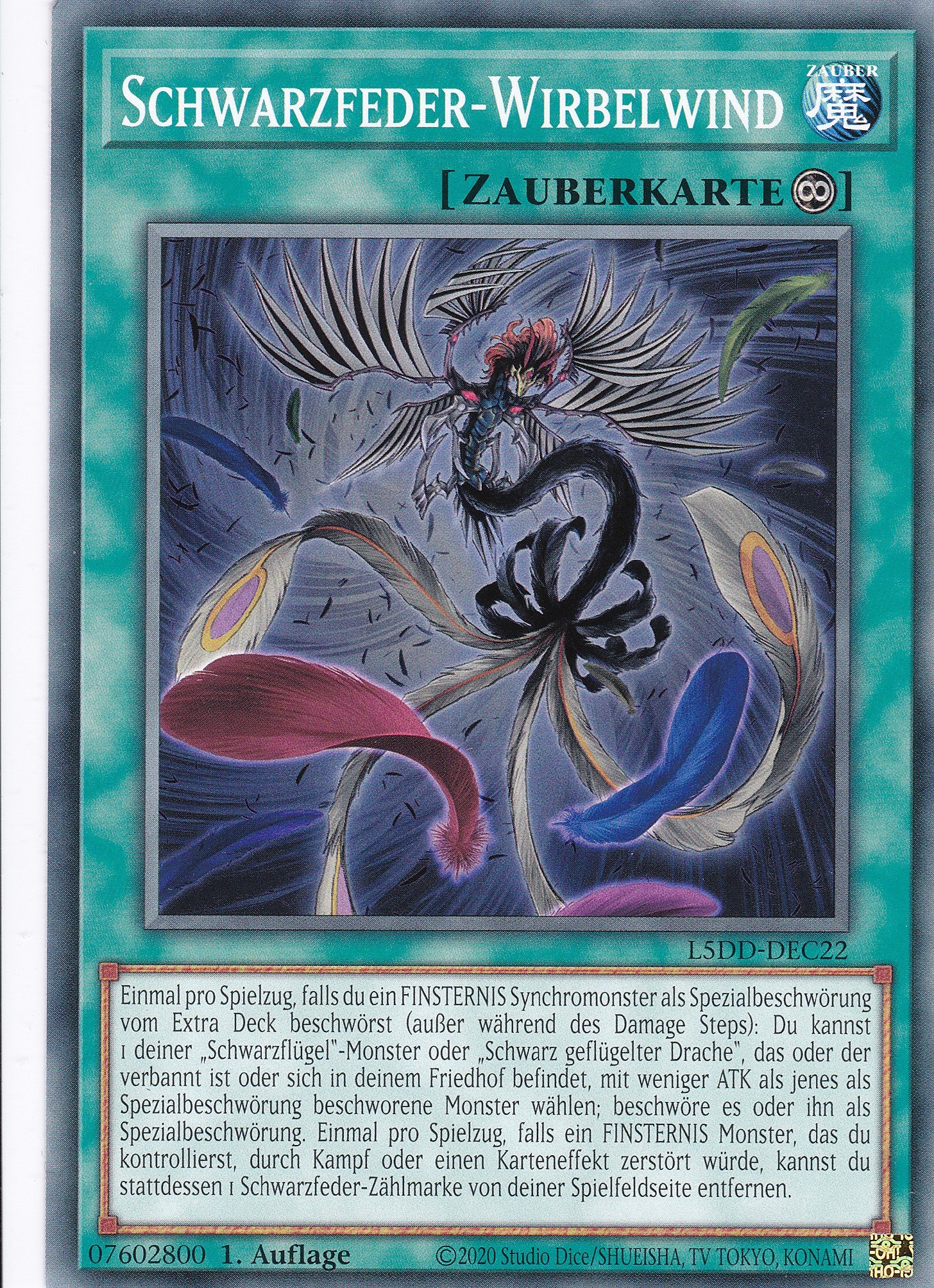 Schwarzfeder-Wirbelwind – L5DD-C22 – Common – DE – 1. Auflage – Legendary 5D's Decks
