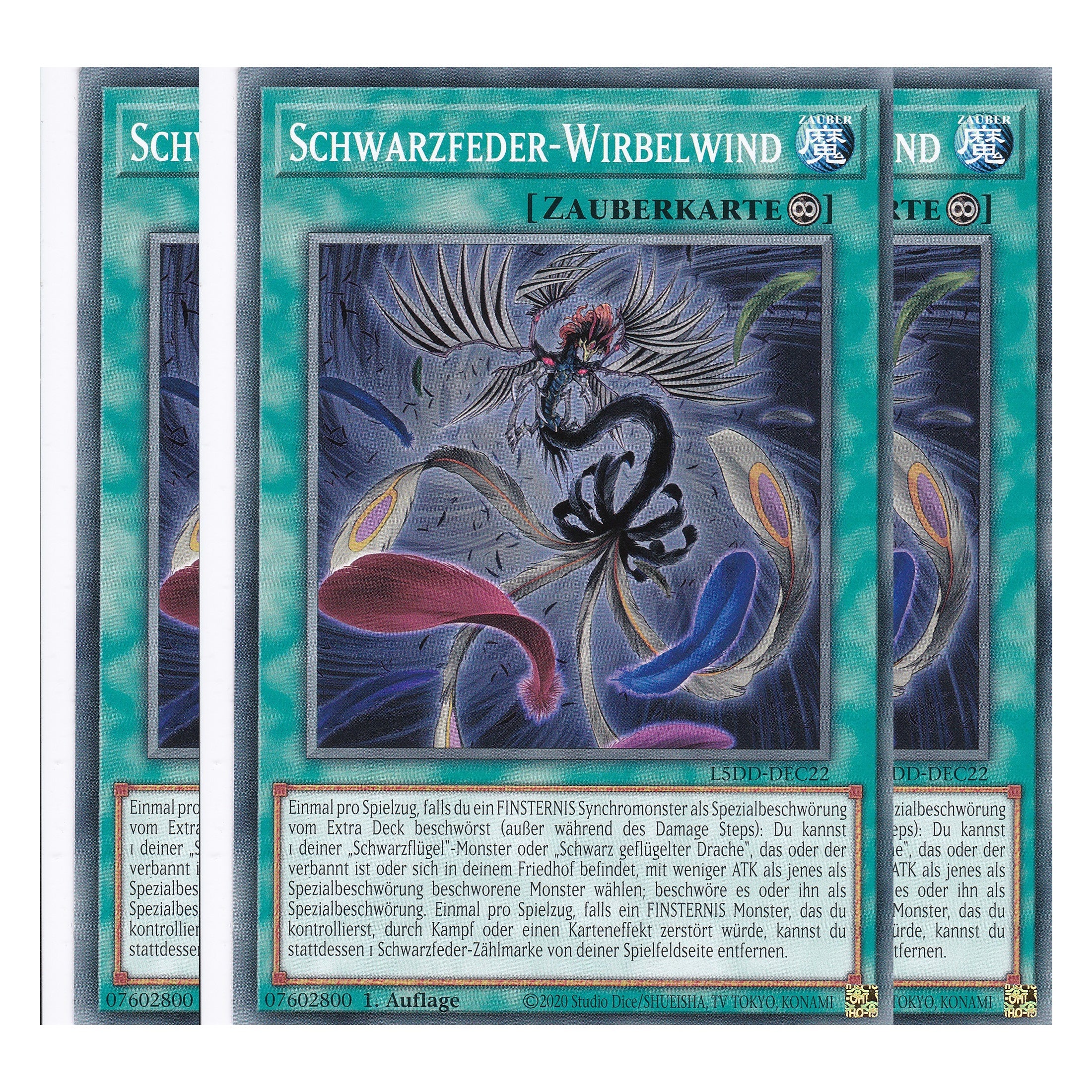 Schwarzfeder-Wirbelwind - L5DD-DEC22 - Common - Deutsch - 1. Auflage - Legendary 5D's Decks - Playset (3 Kopien)
