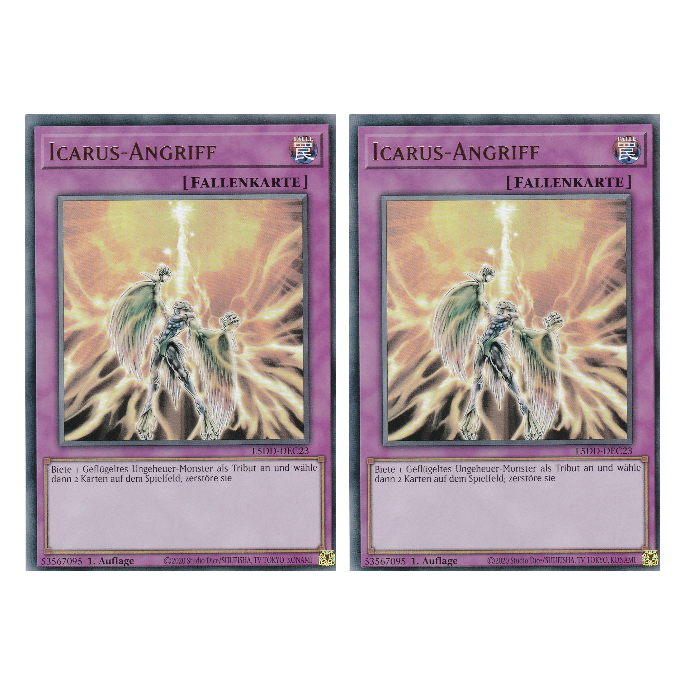 Icarus-Angriff - L5DD-DEC23 - Common - Deutsch - 1. Auflage - Legendary 5D's Decks - Duo Set (2 Stück) - Yu-Gi-Oh!