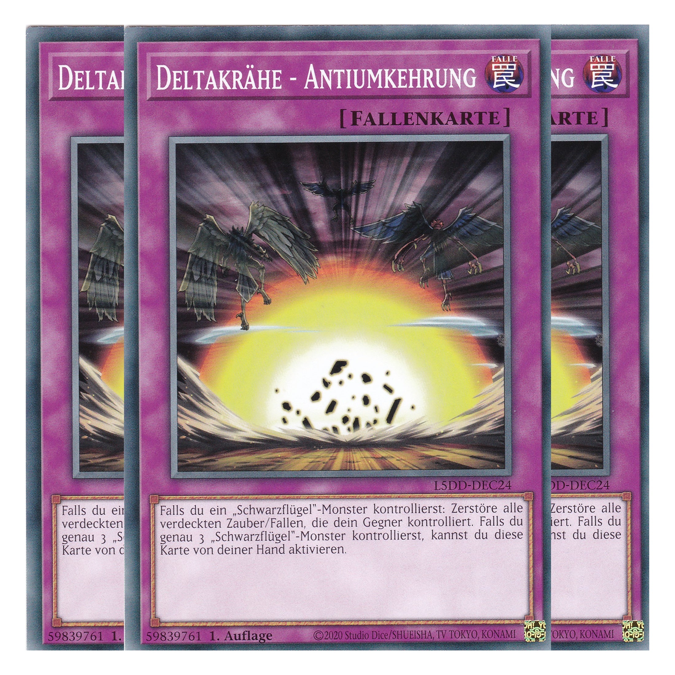 Deltakrähe - Antiumkehrung - L5DD-DEC24 - Common - Deutsch - 1. Auflage - Legendary 5D's Decks - Playset (3 Kopien) - Yu-Gi-Oh!