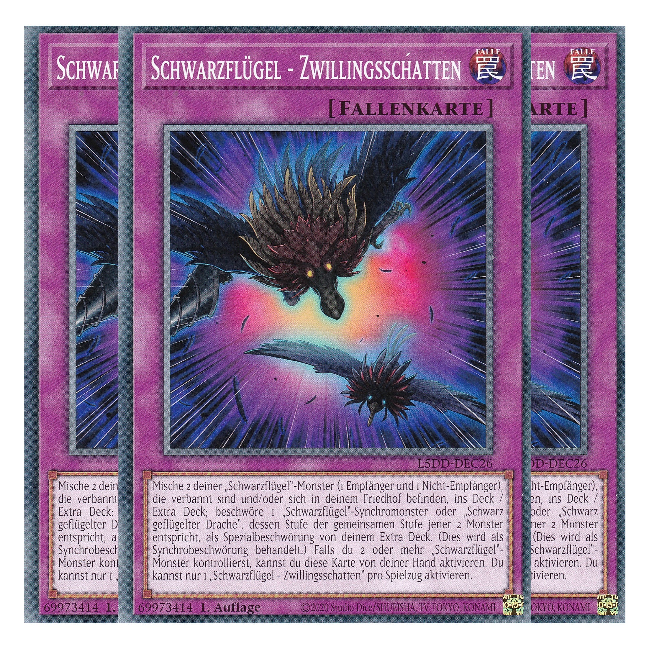 Schwarzflügel - Zwillingsschatten - L5DD-DEC26 - Common - Deutsch - 1. Auflage - Legendary 5D's Decks - Playset (3 Kopien)