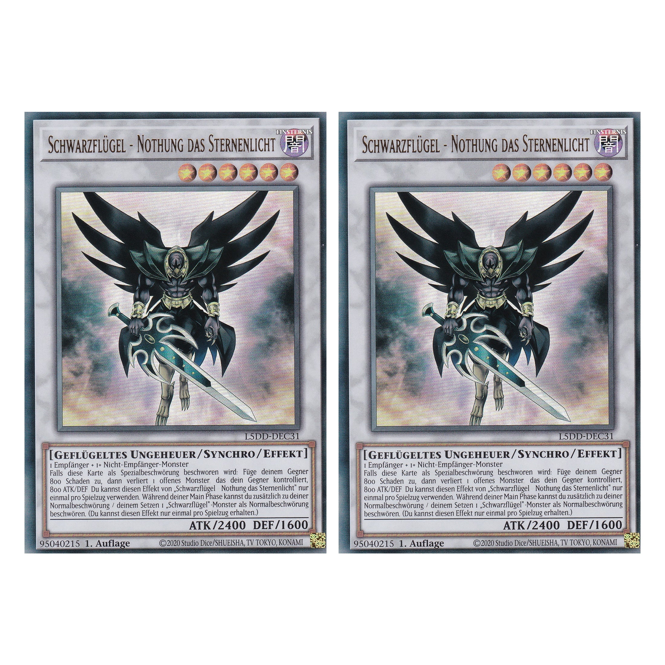 Schwarzflügel - Nothung das Sternenlicht - L5DD-DEC31 - Ultra Rare - Deutsch - 1. Auflage - Legendary 5D's Decks - Duo Set (2 Stück) - Yu-Gi-Oh!