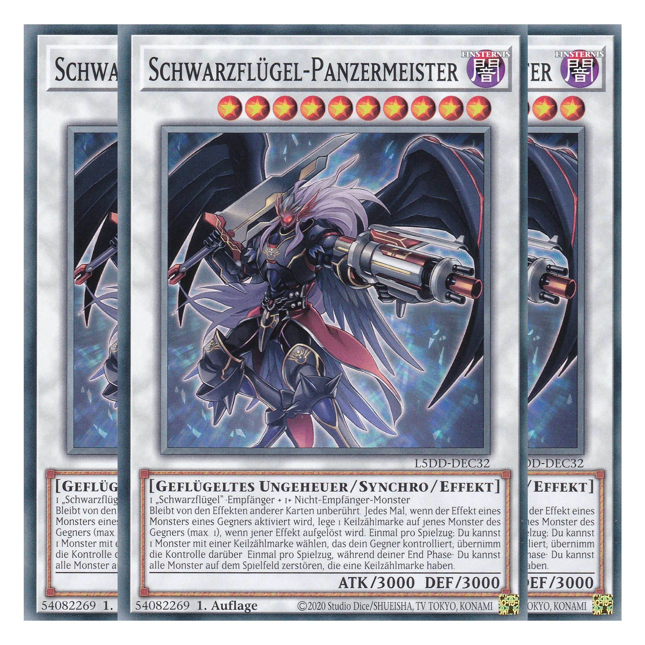 Schwarzflügel-Panzermeister - L5DD-DEC32 - Common - Deutsch - 1. Auflage - Legendary 5D's Decks - Playset (3 Kopien) - Yu-Gi-Oh!