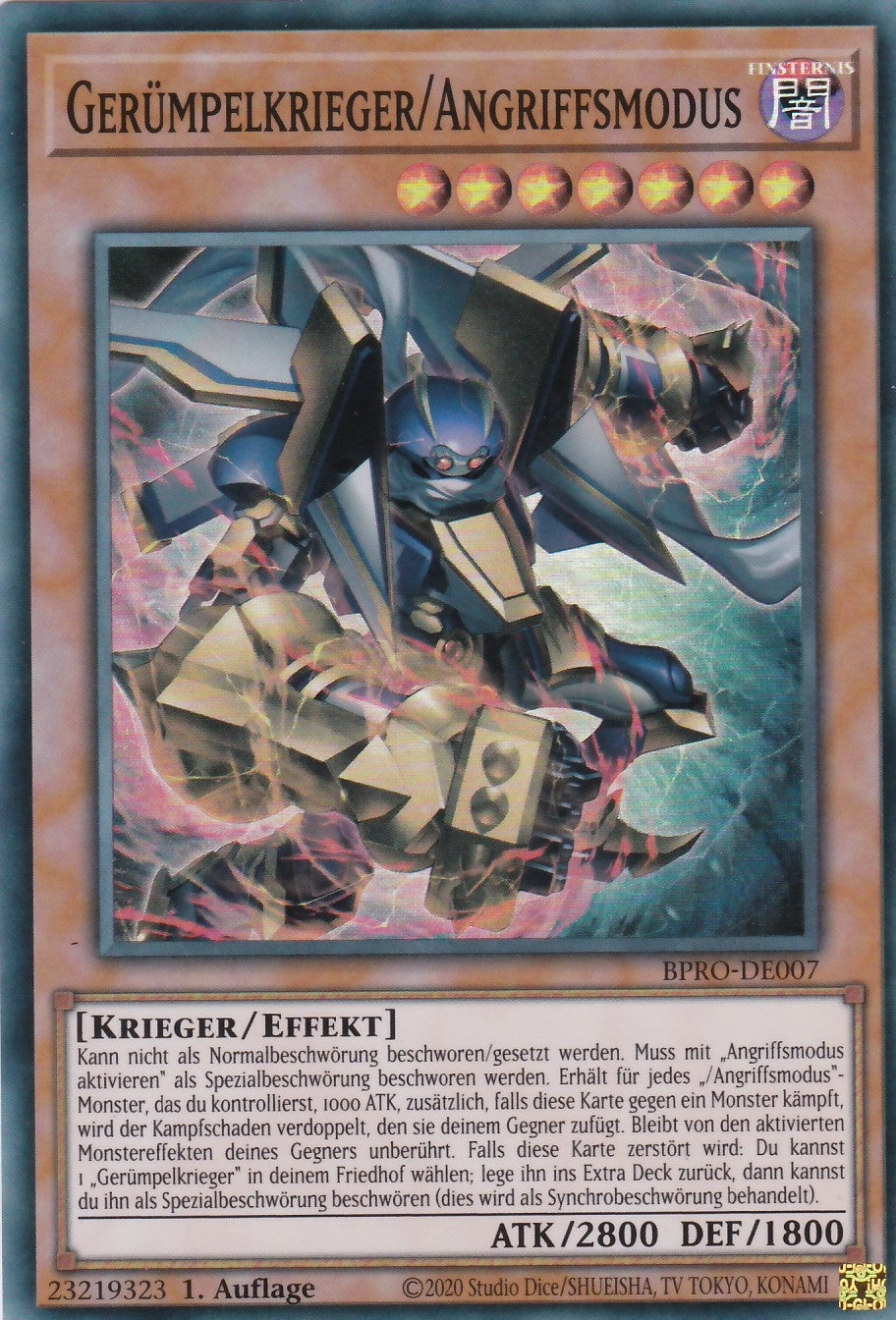Gerümpelkrieger / Angriffsmodus - BPRO-DE007 - Super Rare - Deutsch - 1. Auflage - Burst Protocol - Yugioh