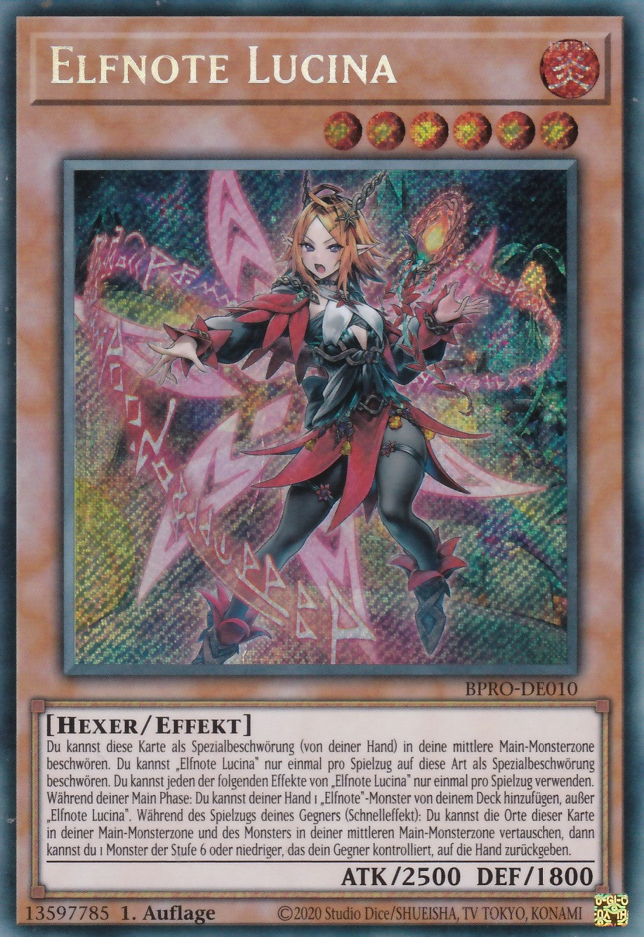 Elfnote Lucina - BPRO-DE010 - Secret Rare - Deutsch - 1. Auflage - Burst Protocol - Yugioh