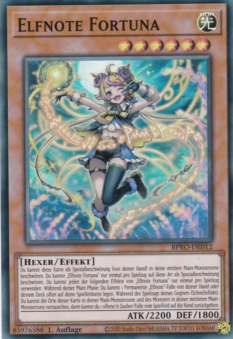 Elfnote Fortuna - BPRO-DE012 - Super Rare - Deutsch - 1. Auflage - Burst Protocol - Yugioh
