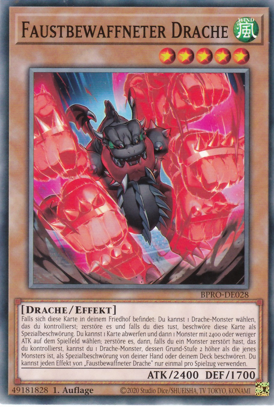 Faustbewaffneter Drache - BPRO-DE028 - Common - Deutsch - 1. Auflage - Burst Protocol - Yugioh