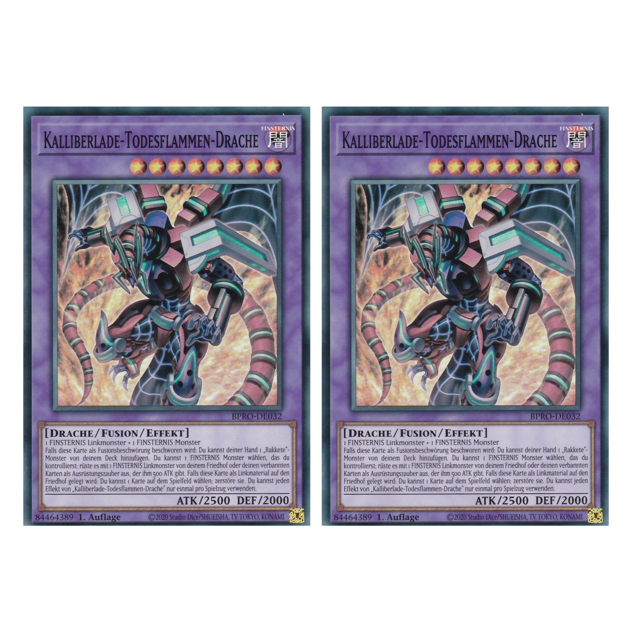 Kalliberlade-Todesflammen-Drache - BPRO-DE032 - Super Rare - Deutsch - 1. Auflage - Burst Protocol - Duo Set (2 Stück) - Yu-Gi-Oh!