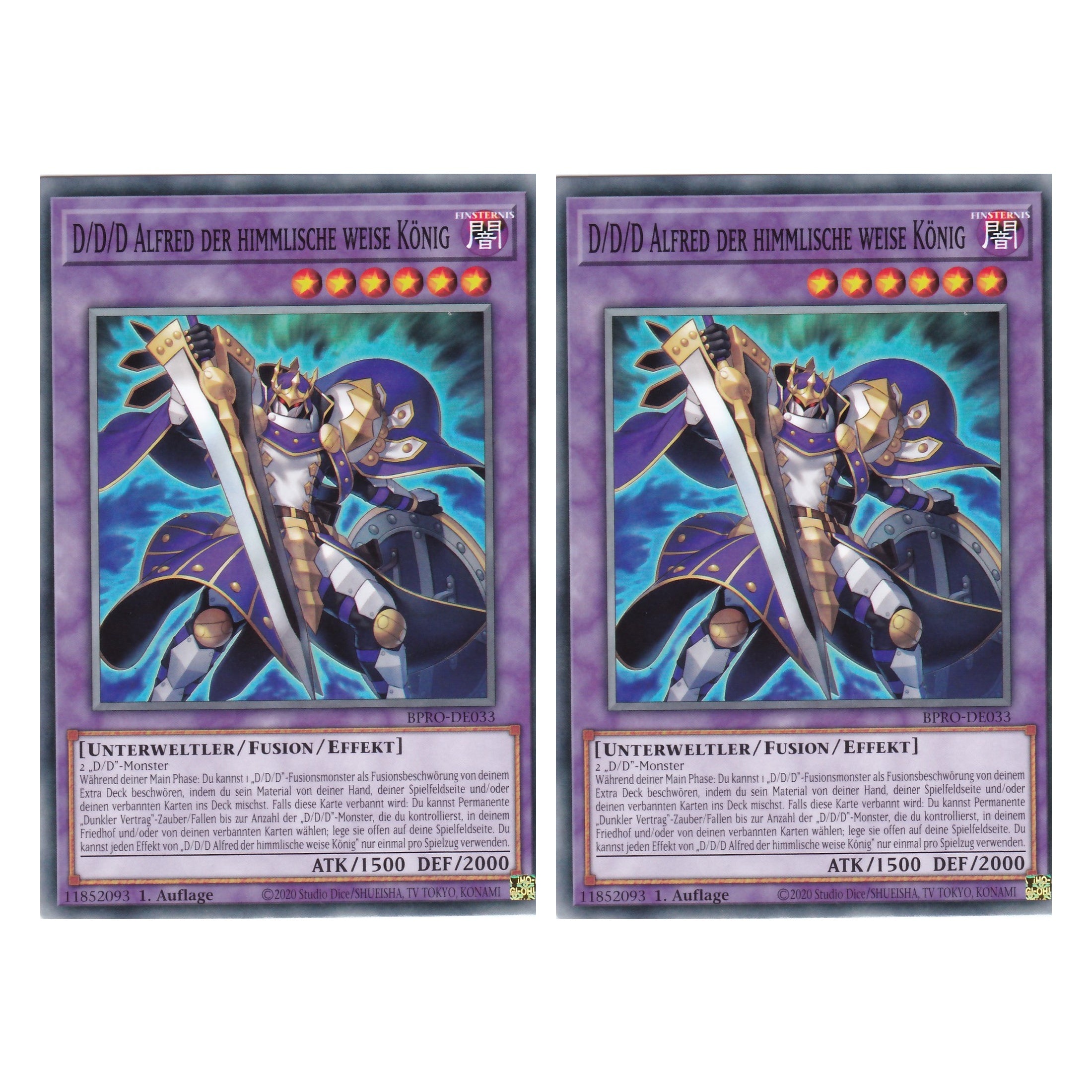 D/D/D Alfred der Himmlische Weise König - BPRO-DE033 - Common - Deutsch - 1. Auflage - Burst Protocol - Duo Set (2 Stück) - Yu-Gi-Oh!