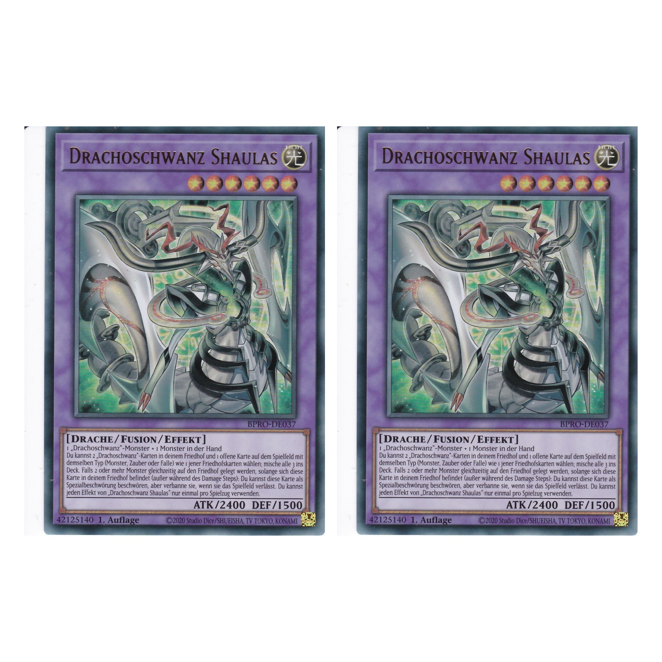 Drachoschwanz Shaulas - BPRO-DE037 - Ultra Rare - Deutsch - 1. Auflage - Burst Protocol - Duo Set (2 Stück) - Yu-Gi-Oh!