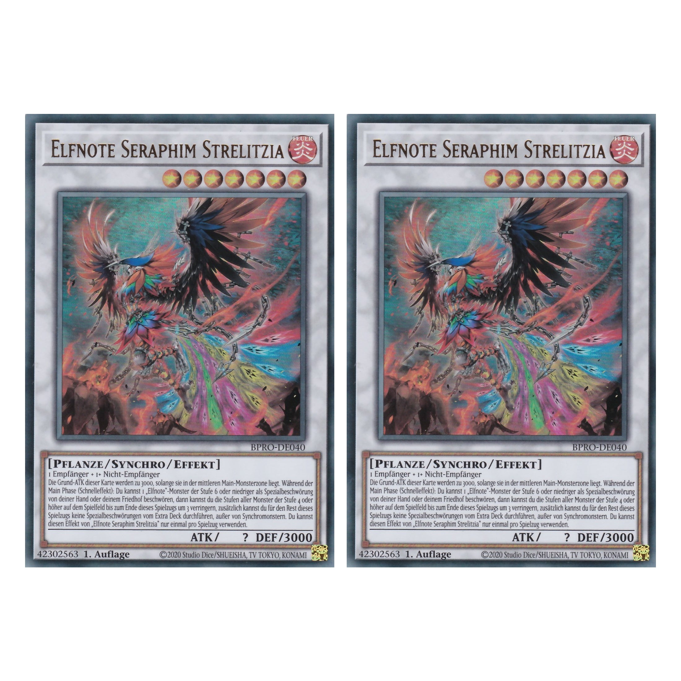 Elfnote Seraphim Strelitzia - BPRO-DE040 - Ultra Rare - Deutsch - 1. Auflage - Burst Protocol - Duo Set (2 Stück) - Yu-Gi-Oh!