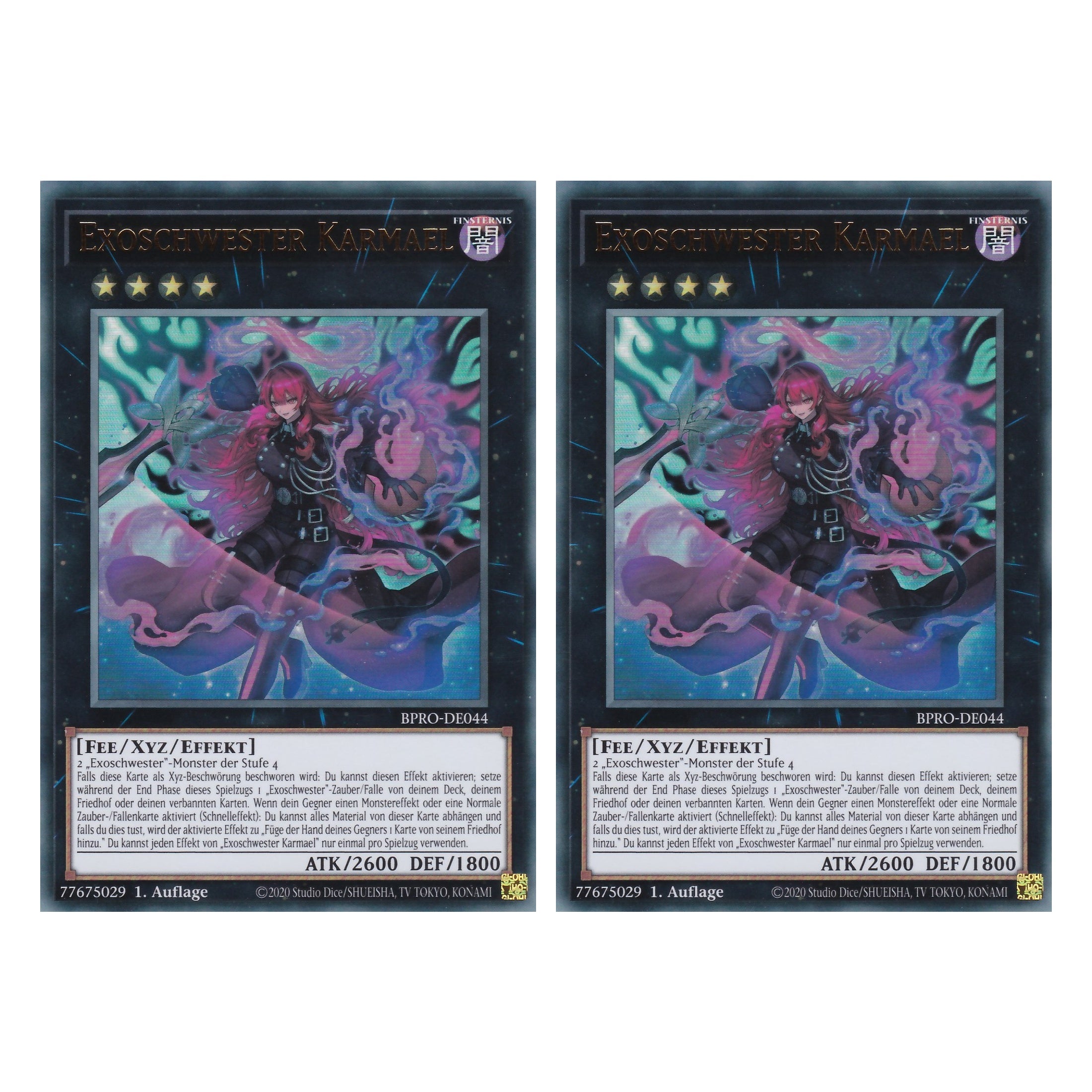 Exoschwester Karmael - BPRO-DE044 - Ultra Rare - Deutsch - 1. Auflage - Burst Protocol - Duo Set (2 Stück) - Yu-Gi-Oh!