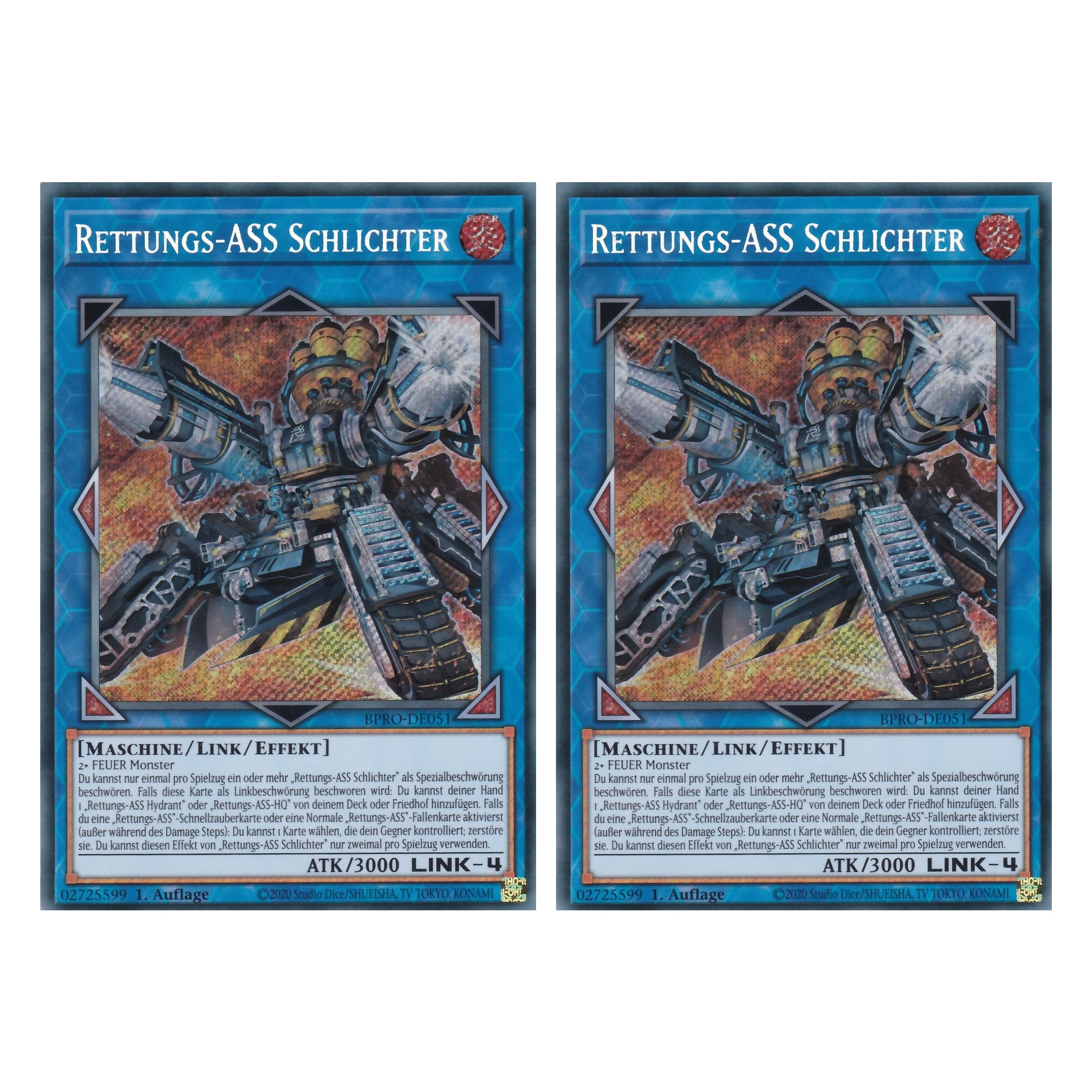 Rettungs-ASS Schlichter - BPRO-DE051 - Secret Rare - Deutsch - 1. Auflage - Burst Protocol - Duo Set (2 Stück) - Yu-Gi-Oh!