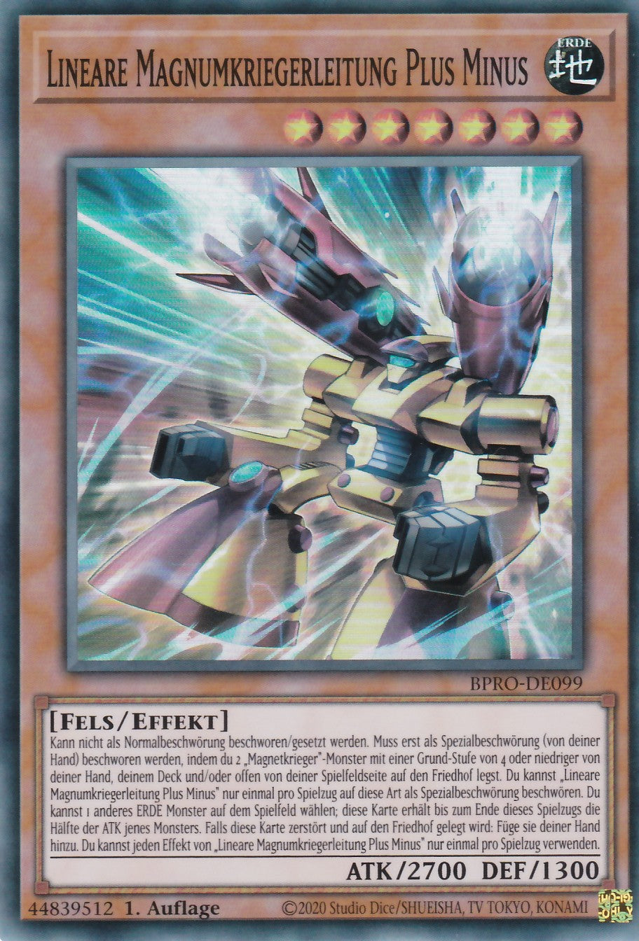 Lineare Magnumkriegerbegleitung Plus Minus - BPRO-DE099 - Super Rare - Deutsch - 1. Auflage - Burst Protocol - Yugioh