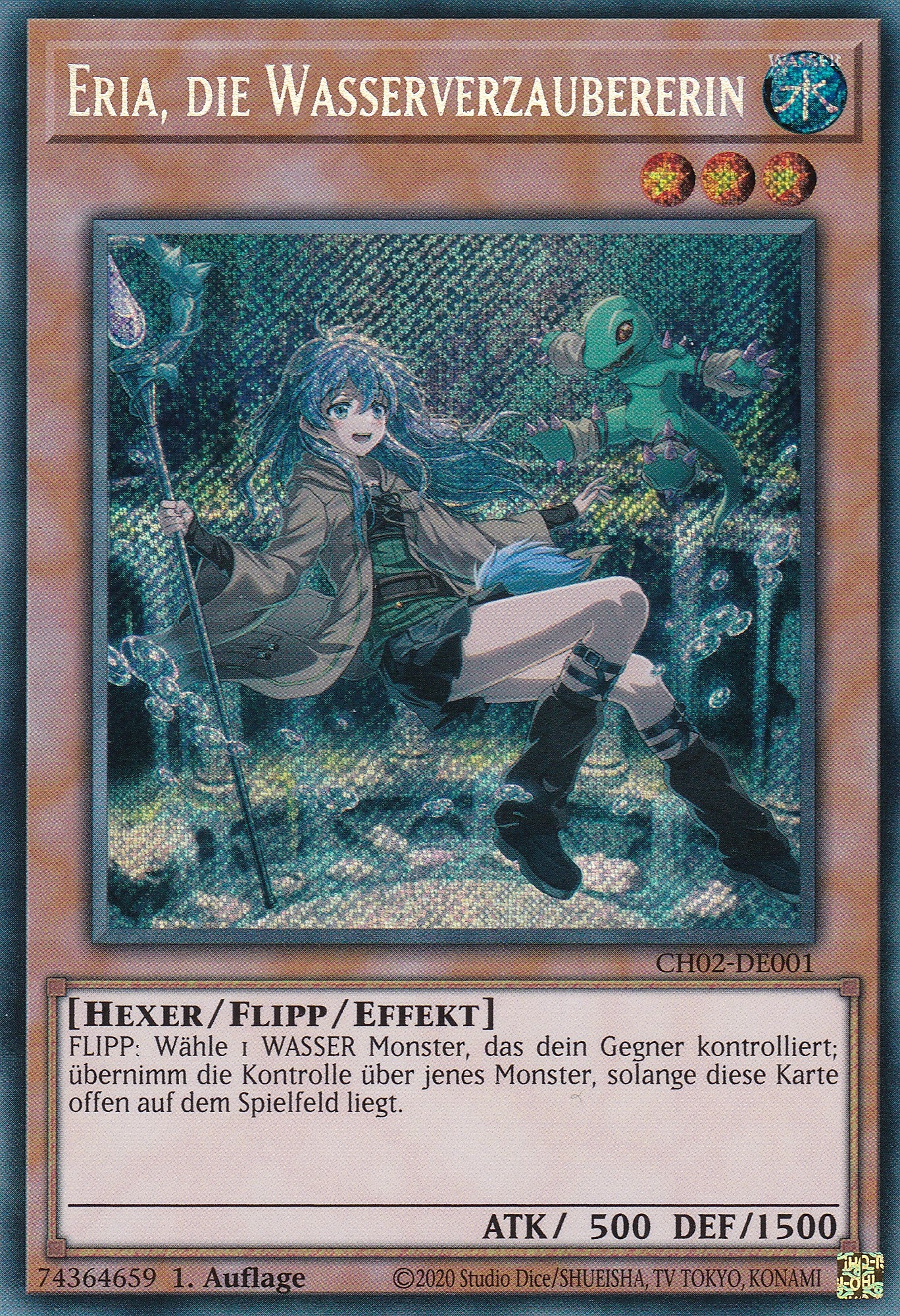 Eria, die Wasserverzaubererin - CH02-DE001 - Secret Rare - Deutsch - 1. Auflage - Yugioh - The Chronicles Deck: Spirit Charmers