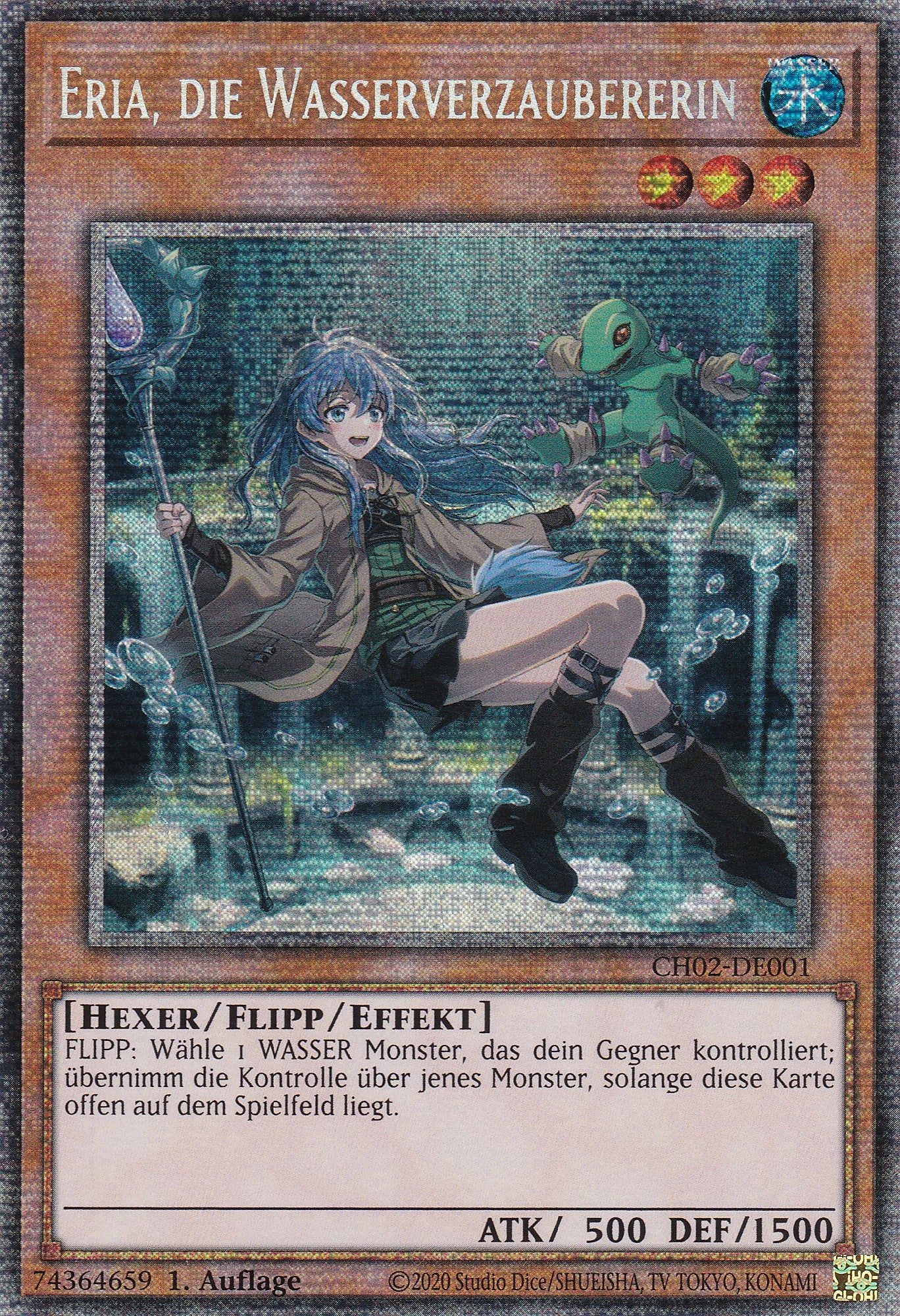 Eria, die Wasserverzaubererin - CH02-DE001 - Starlight Rare - Deutsch - 1. Auflage - Yugioh - The Chronicles Deck: Spirit Charmers