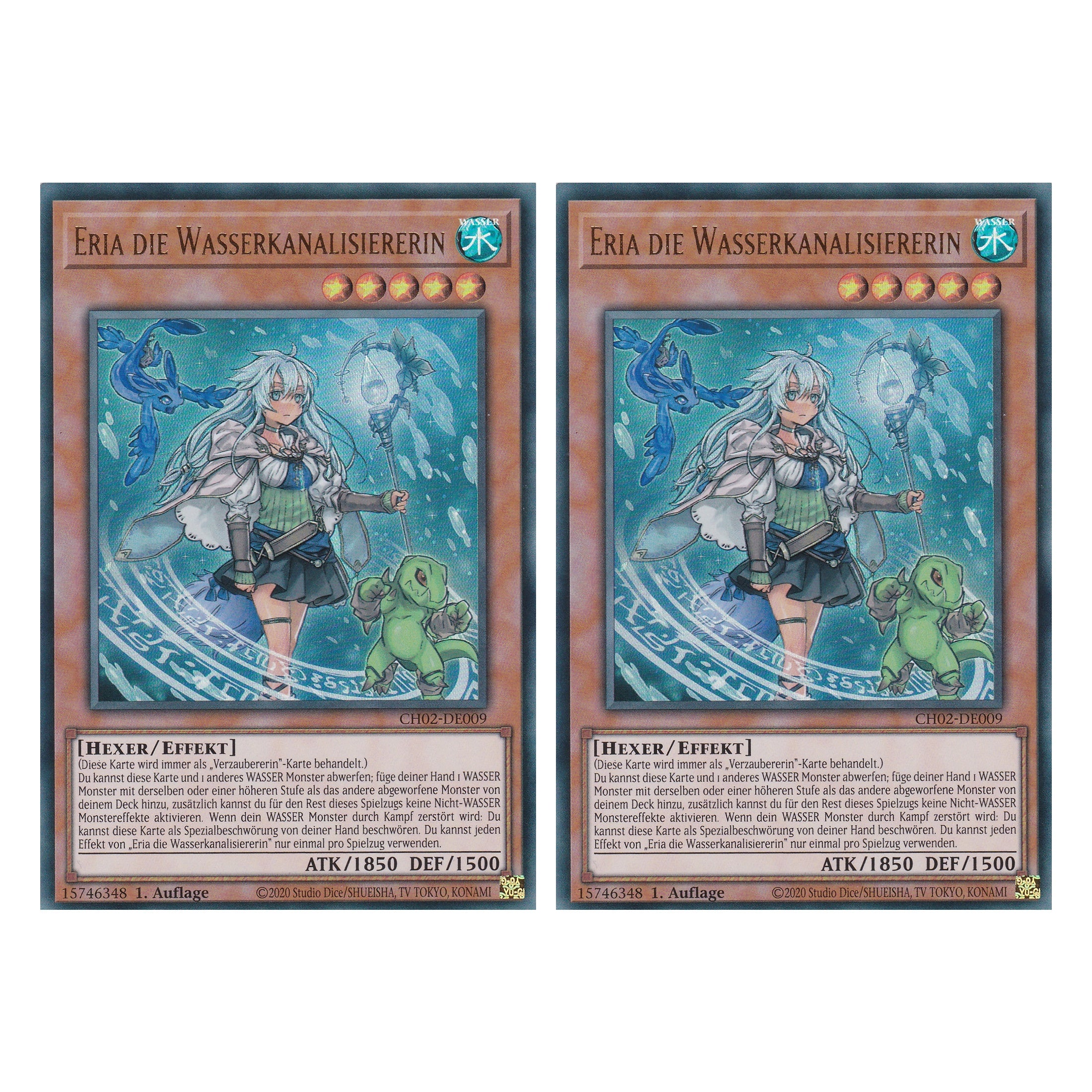 Eria die Wasserkanalisiererin - CH02-DE009 - Ultra Rare - Deutsch - 1. Auflage - The Chronicles Deck: Spirit Charmers - Duo Set (2 Stück) - Yu-Gi-Oh!