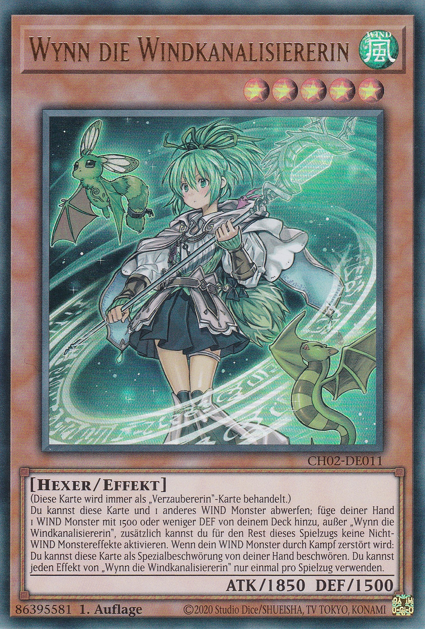 Wynn die Windkanalisiererin - CH02-DE011 - Ultra Rare - Deutsch - 1. Auflage - Yugioh - The Chronicles Deck: Spirit Charmers