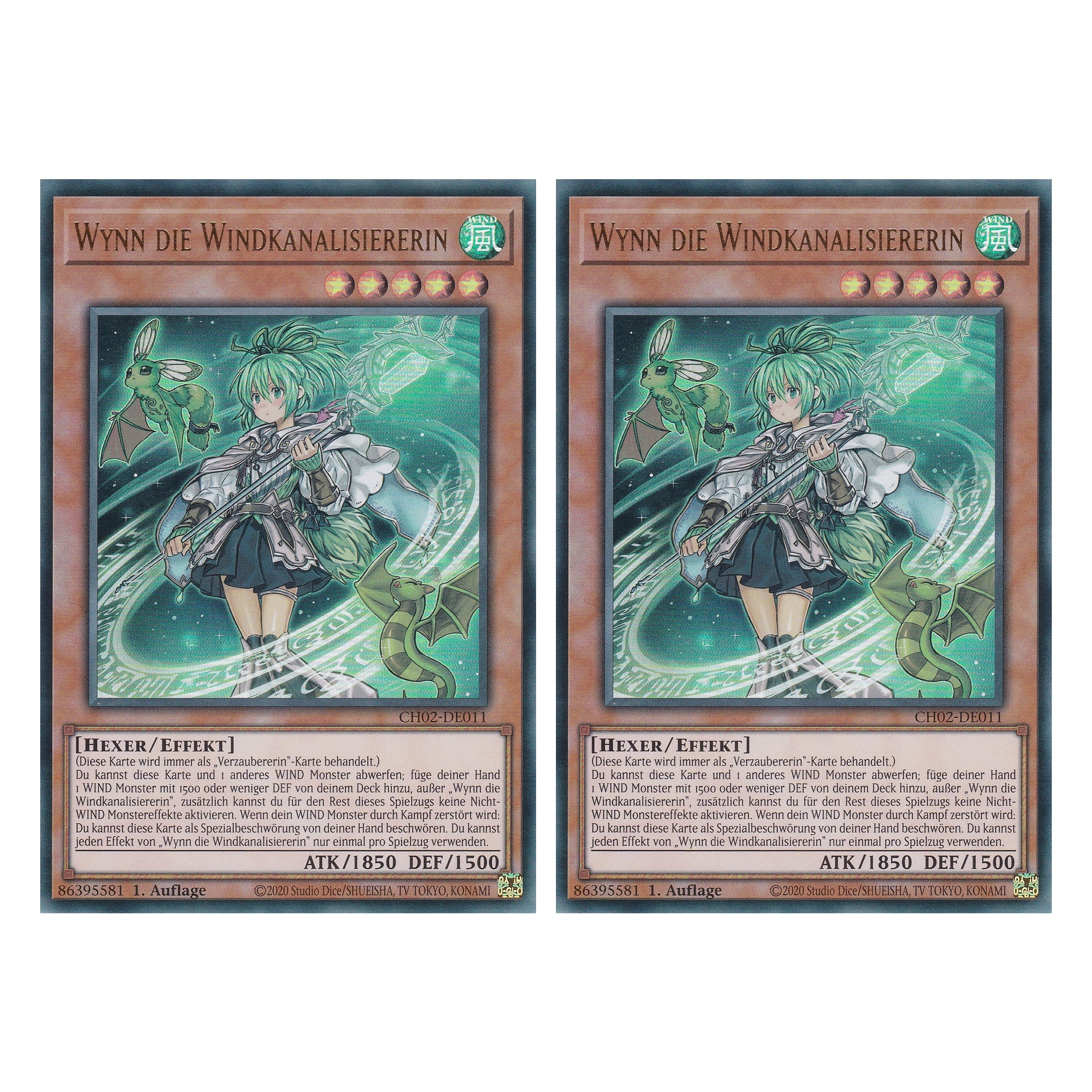 Wynn die Windkanalisiererin - CH02-DE011 - Ultra Rare - Deutsch - 1. Auflage - The Chronicles Deck: Spirit Charmers - Duo Set (2 Stück) - Yugioh