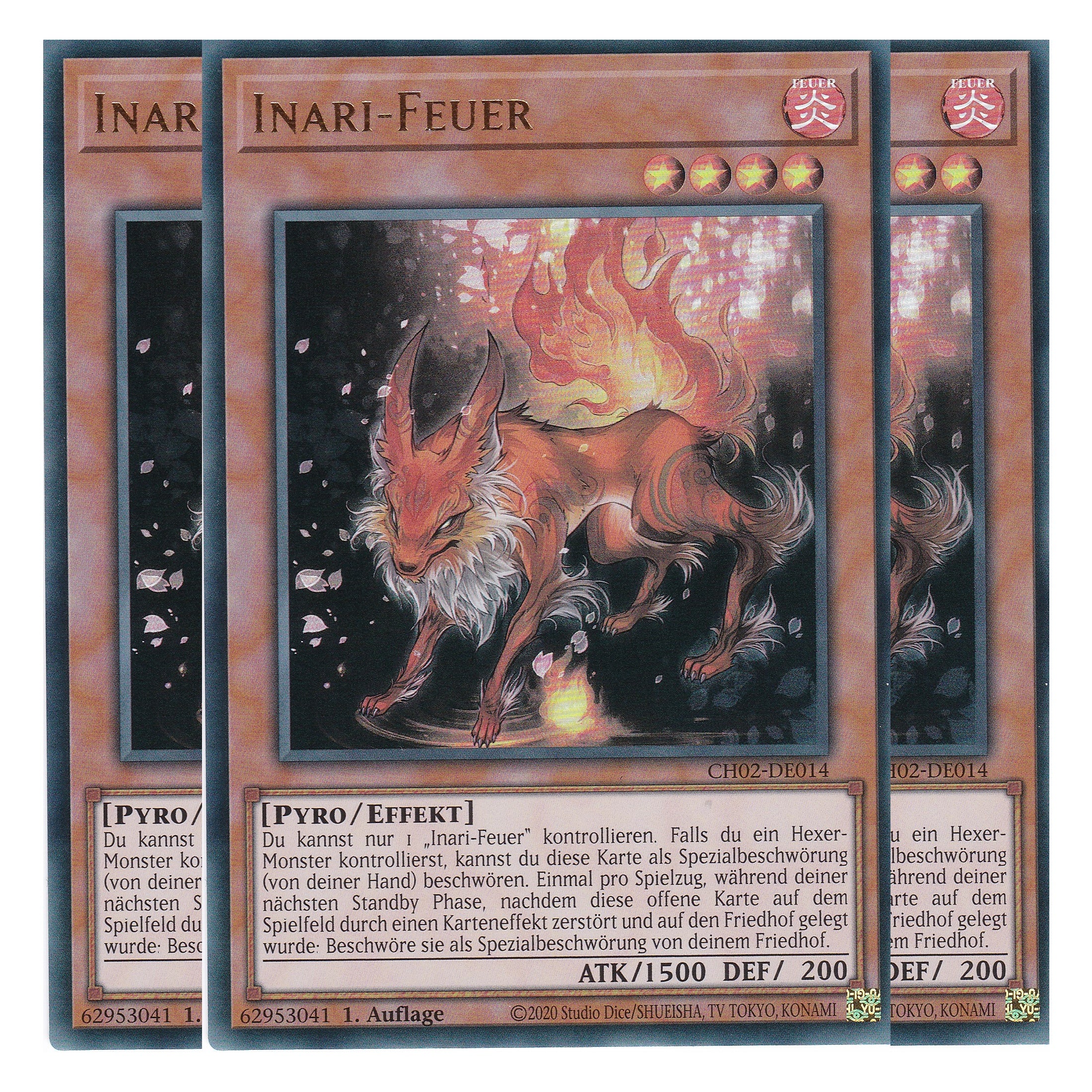 Inari-Feuer - CH02-DE014 - Ultra Rare - Deutsch - 1. Auflage - The Chronicles Deck: Spirit Charmers - Playset (3 Kopien)