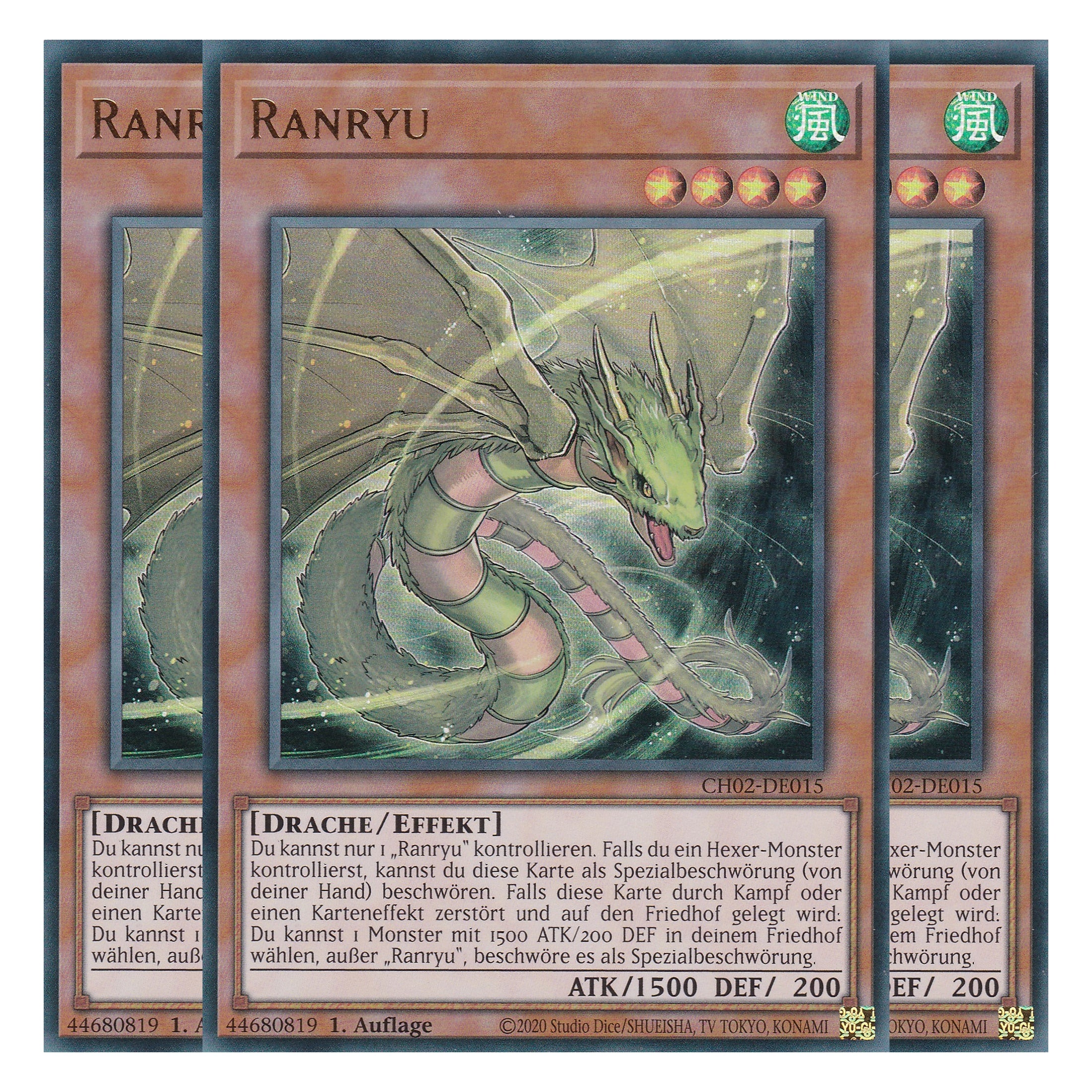 Ranryu - CH02-DE015 - Ultra Rare - Deutsch - 1. Auflage - The Chronicles Deck: Spirit Charmers - Playset (3 Kopien)